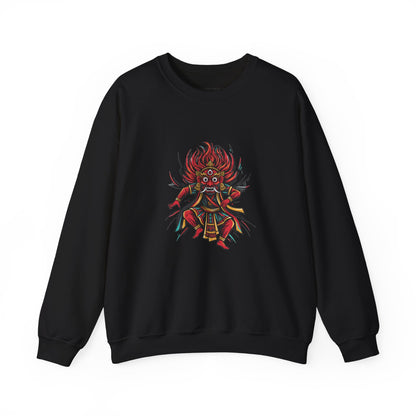 Crewneck Sweatshirt — Red Demon Guardian Graphic