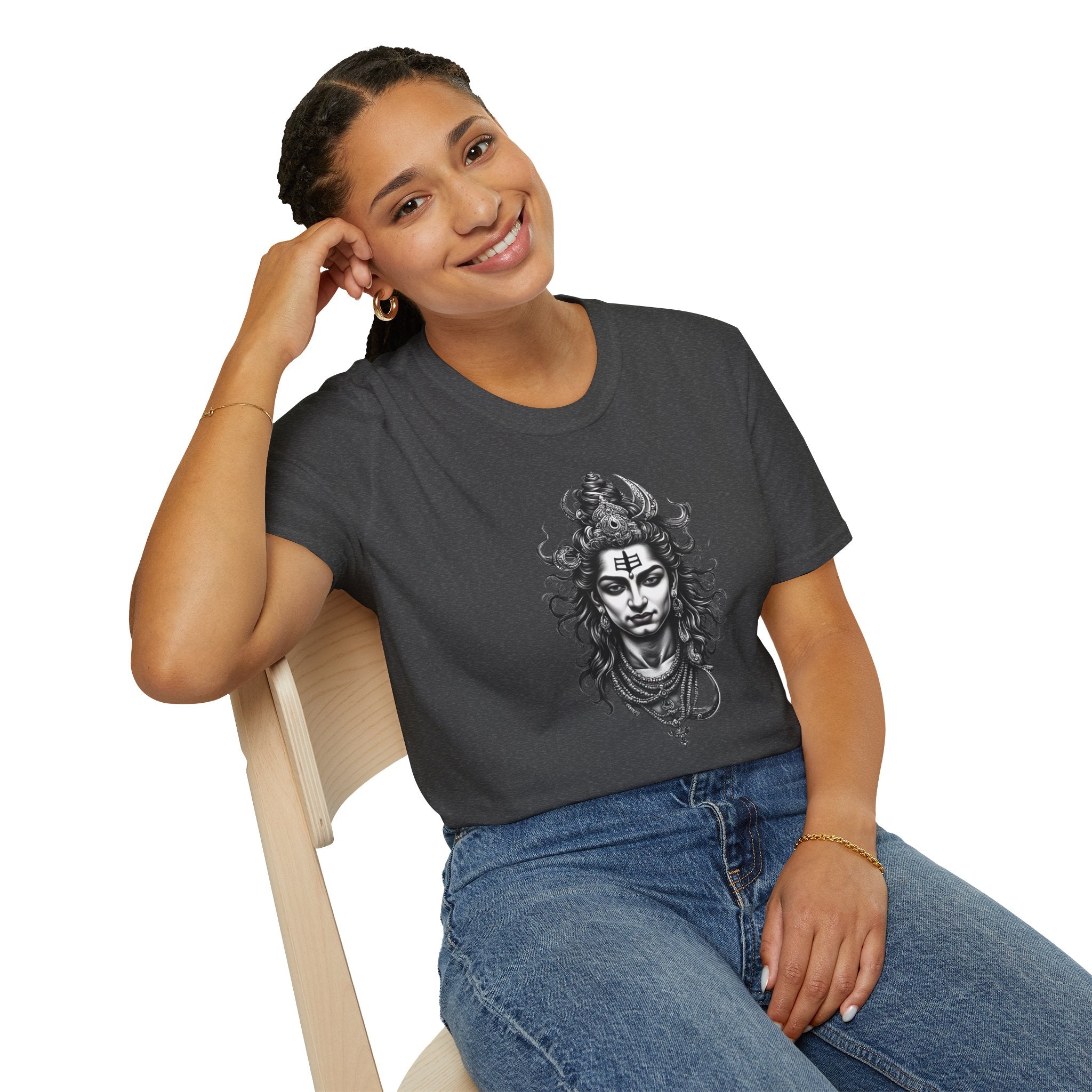 Shiva Portrait T‑Shirt — Hindu Deity Graphic Tee (Meditation, Yoga & Spiritual Wear)
