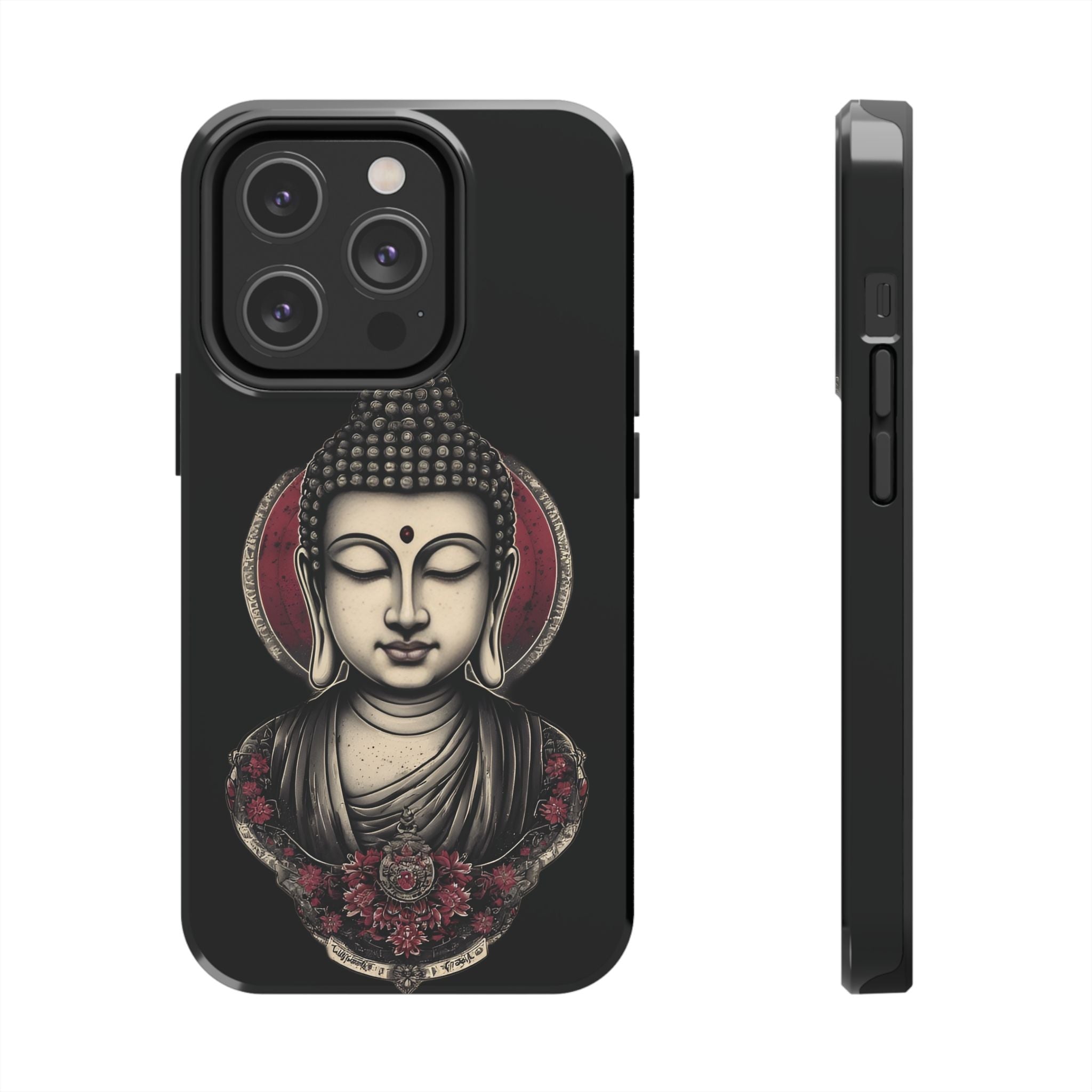 Buddha Floral Tough Phone Case — Protective Spiritual Phone Cover