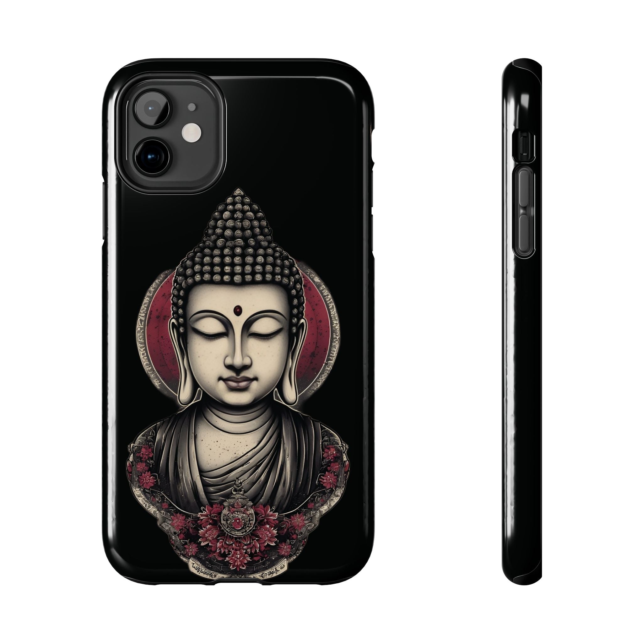 Buddha Floral Tough Phone Case — Protective Spiritual Phone Cover