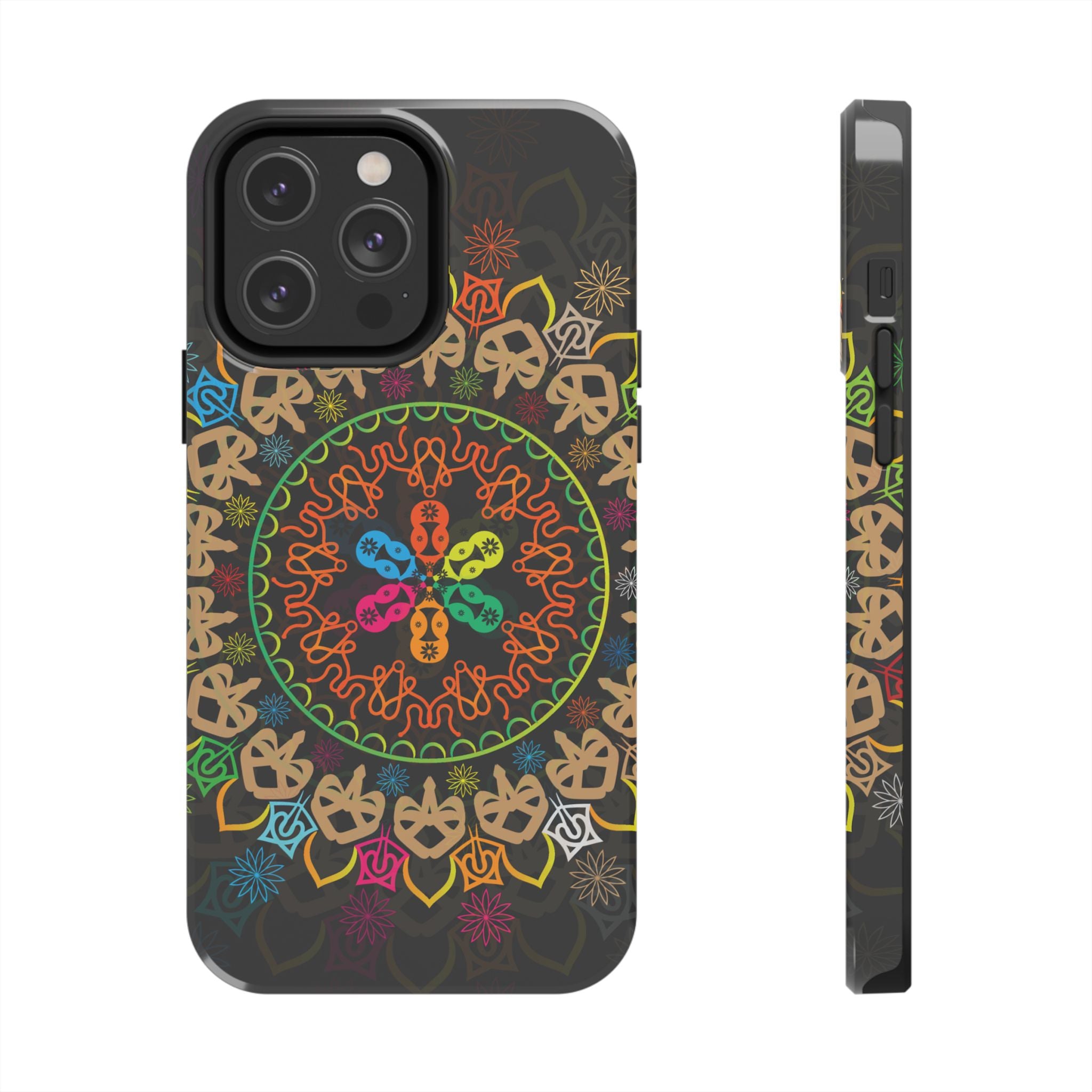 Colorful Mandala Tough Phone Cases - Vibrant Protection for Your Device, Gift for Art Lovers, Boho Style, Unique Phone Accessories