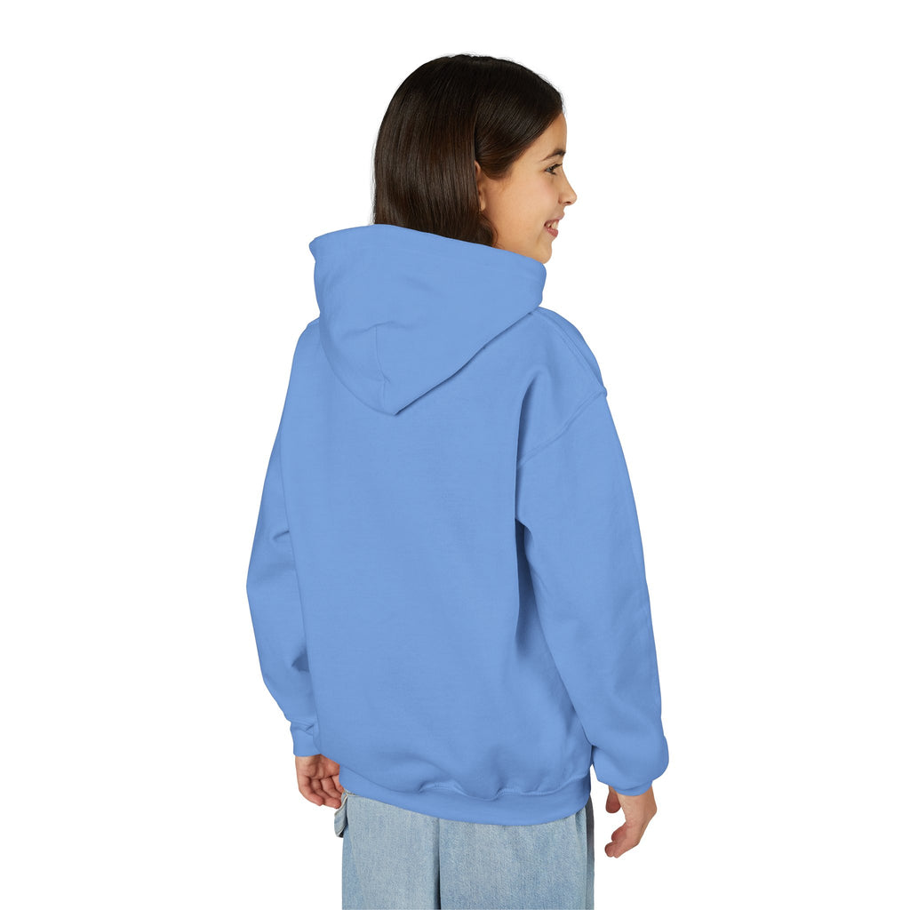 Youth Hoodie — Vibrant 'Evolving' Butterfly Girl Graphic Sweatshirt