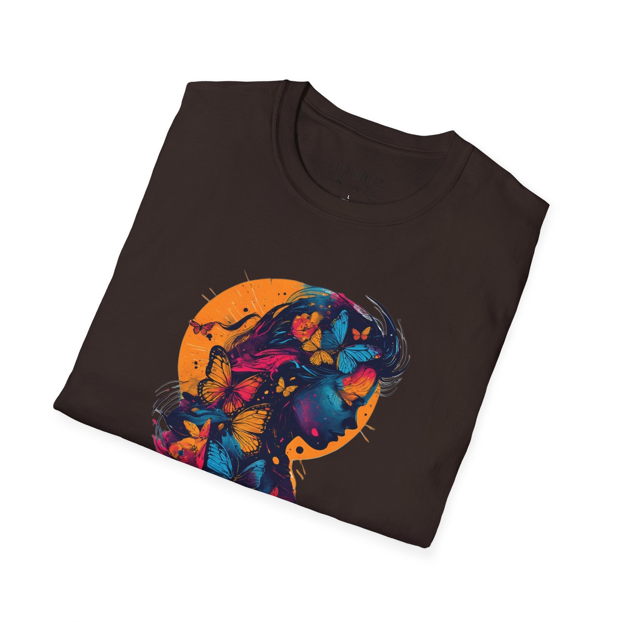 Butterfly Silhouette T-Shirt — Colorful Psychedelic Profile Tee