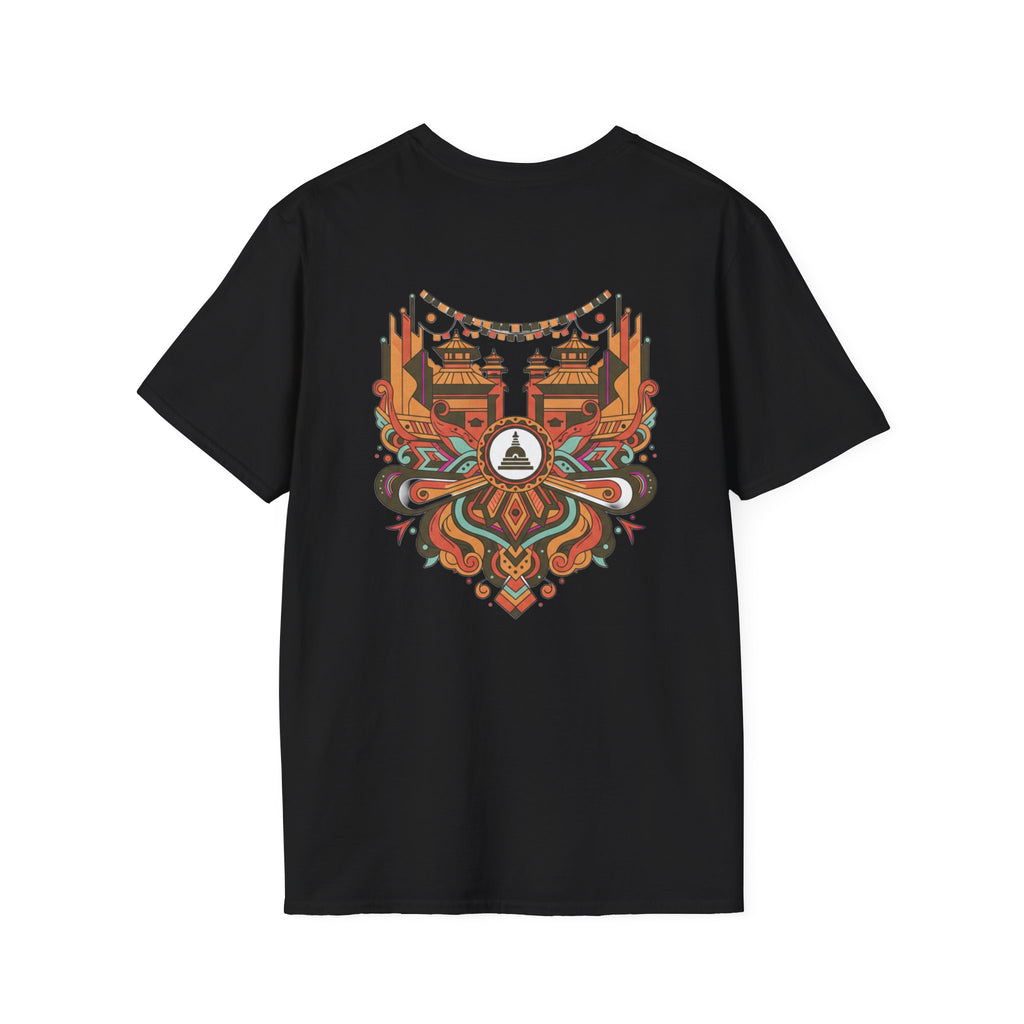 Festival Temple Graphic T-Shirt — Autumn Tribal Shrine Design