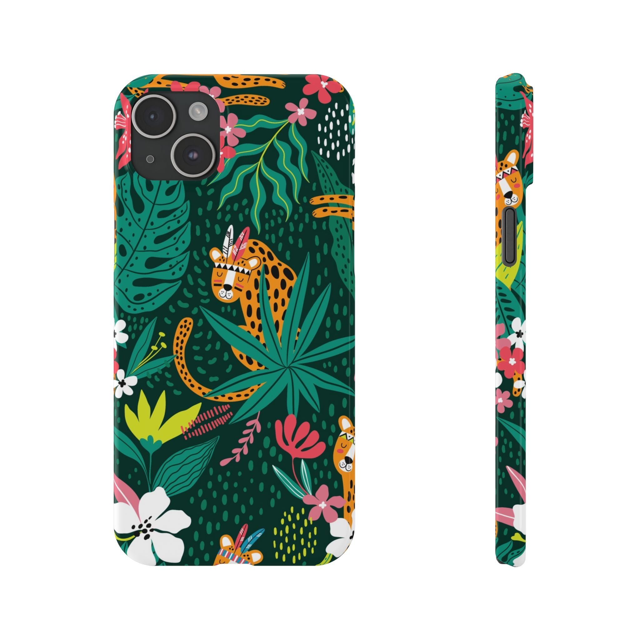 Slim Phone Case — Tropical Jungle Leopard Floral Pattern (Slim Protective Phone Cover)