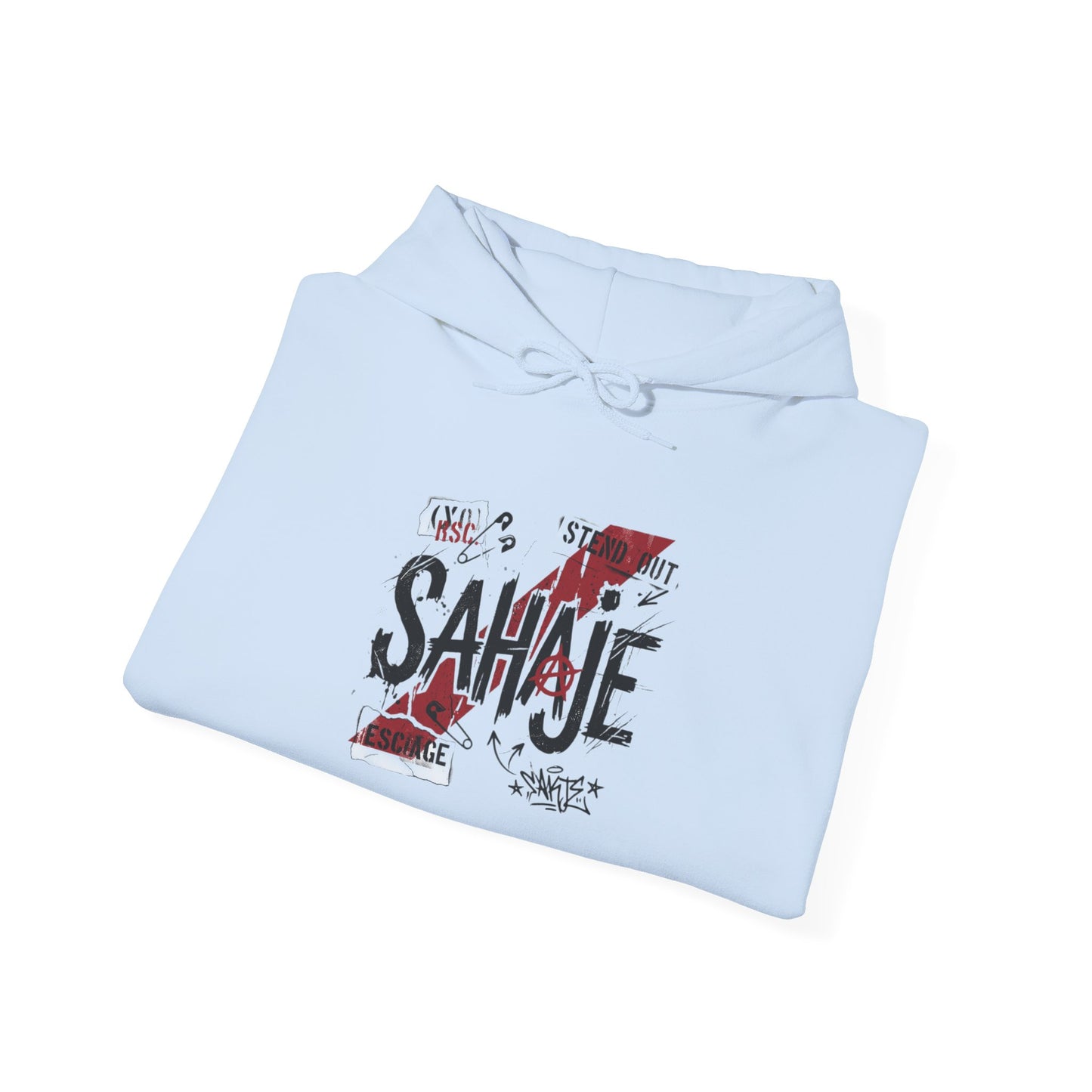 Sahaje Graphic Hoodie – Distressed Vintage Script Pullover