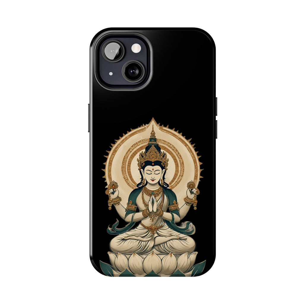 Bodhisattva Lotus Tough Phone Case — Protective Buddhist Meditation Phone Cover