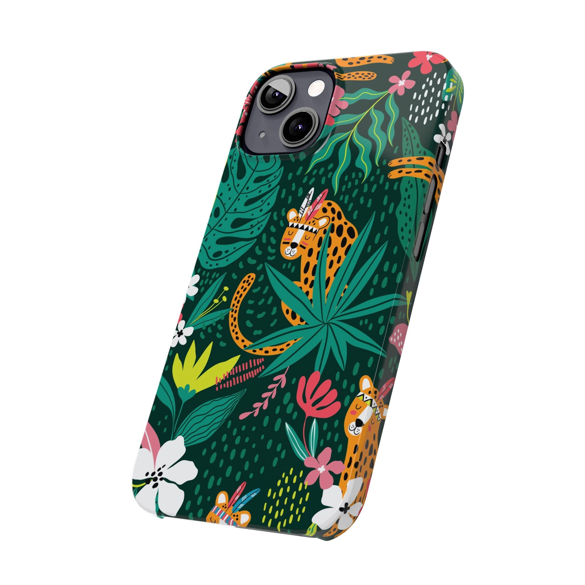 Slim Phone Case — Tropical Jungle Leopard Floral Pattern (Slim Protective Phone Cover)