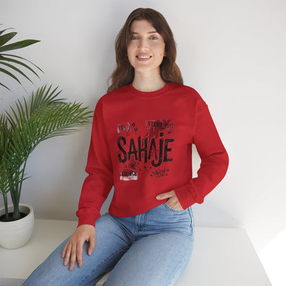 Sahaje Graphic Crewneck Sweatshirt – Streetwear Logo Pullover