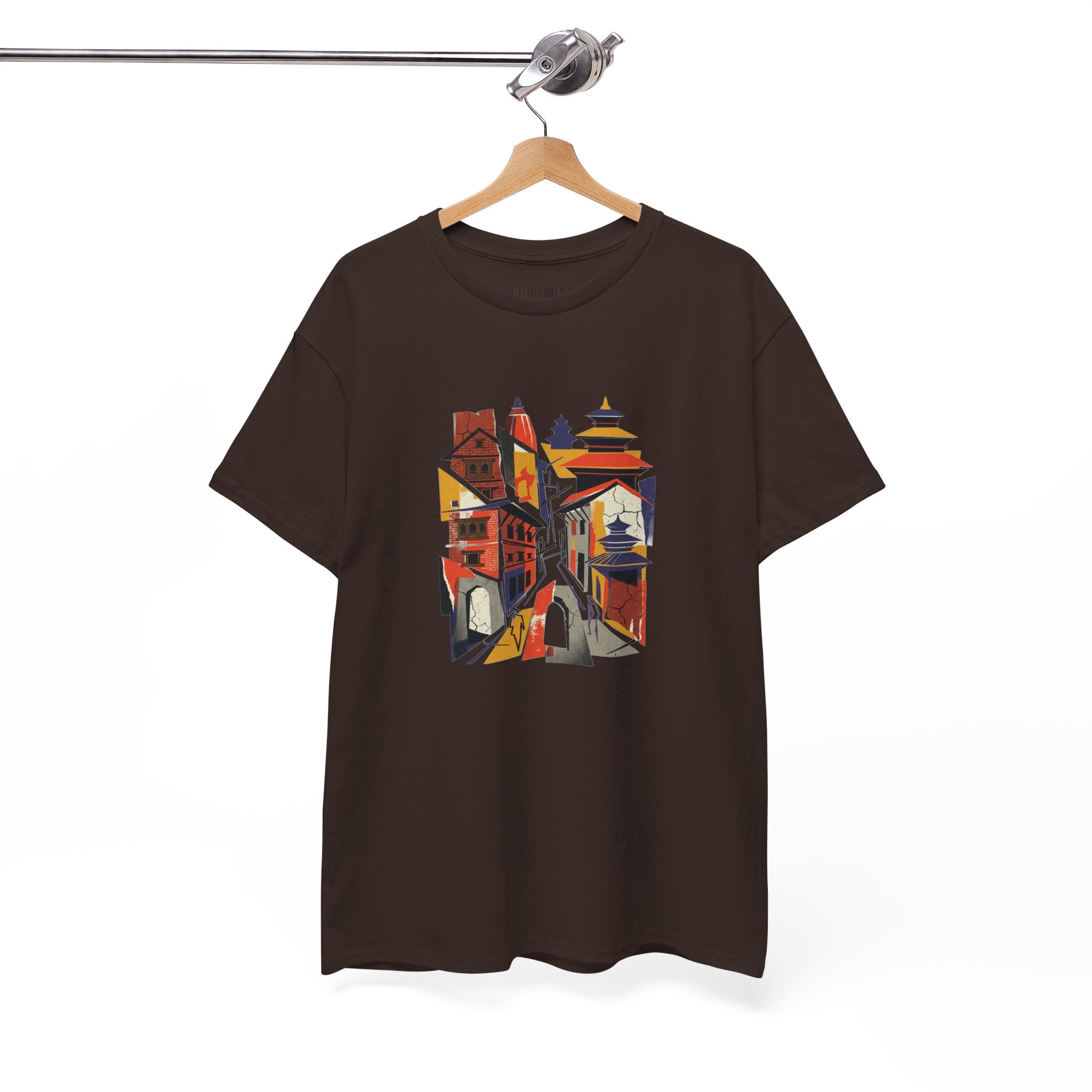 Cityscape Abstract Tee — Colorful Urban Architecture Graphic T‑Shirt