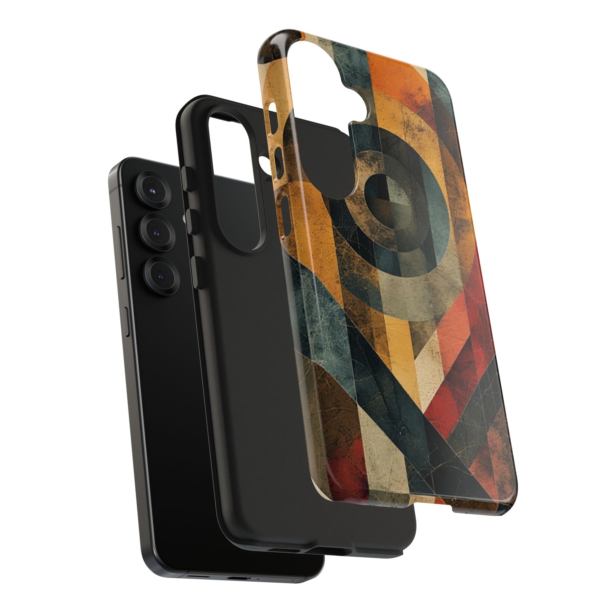 Retro Geometric Tough Phone Case — Vintage Target Circle Design