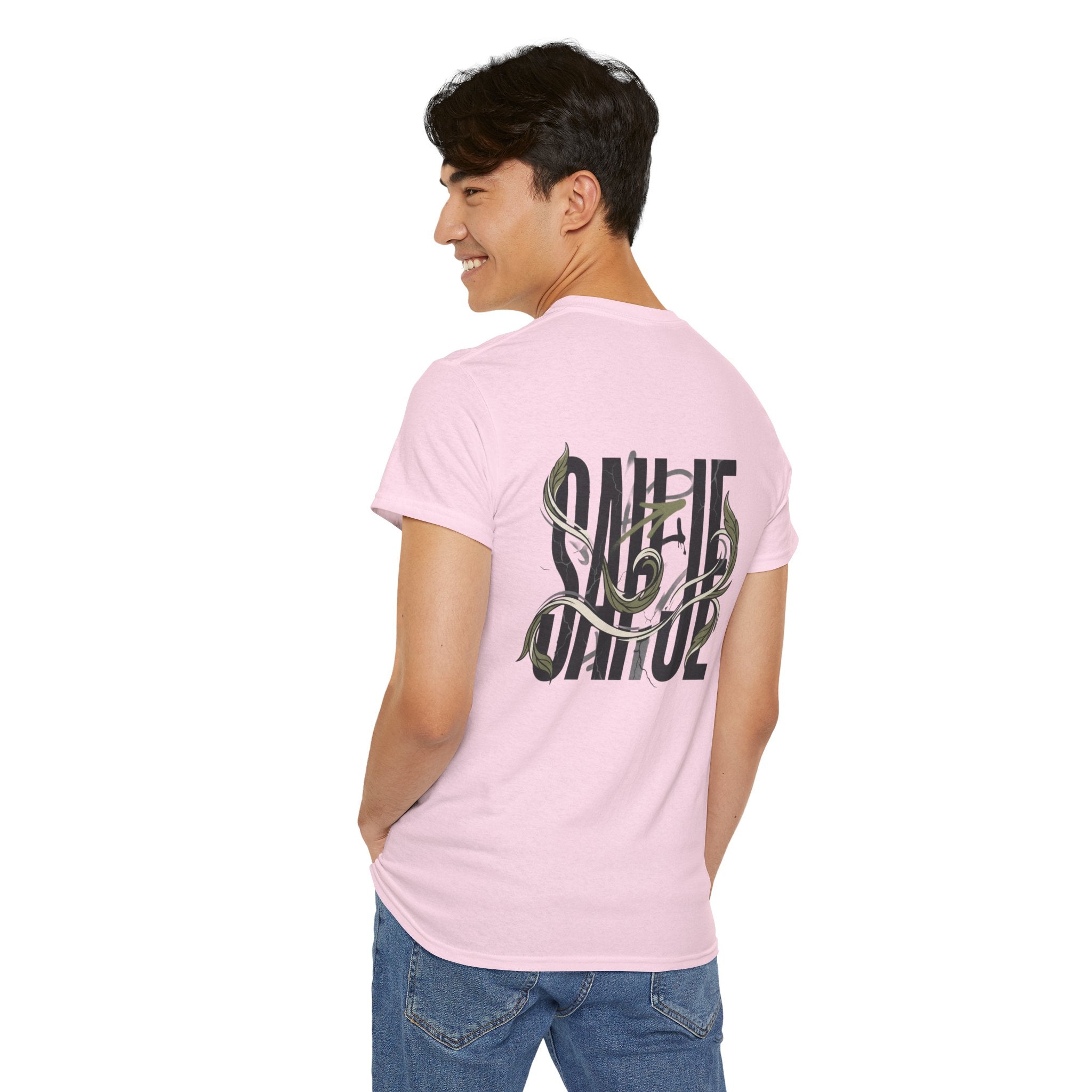 Graphic Tee — 'Savage' Typography with Snake Accent