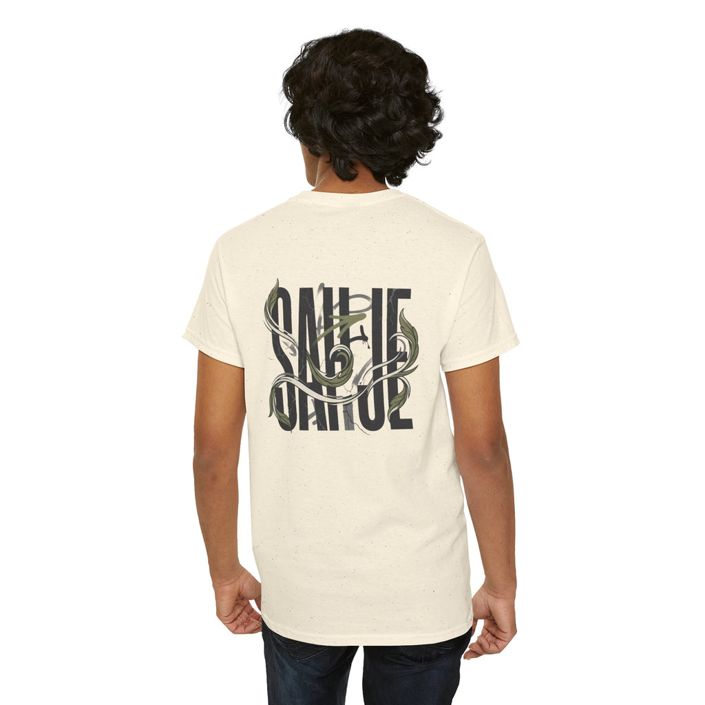 Graphic Tee — 'Savage' Typography with Snake Accent