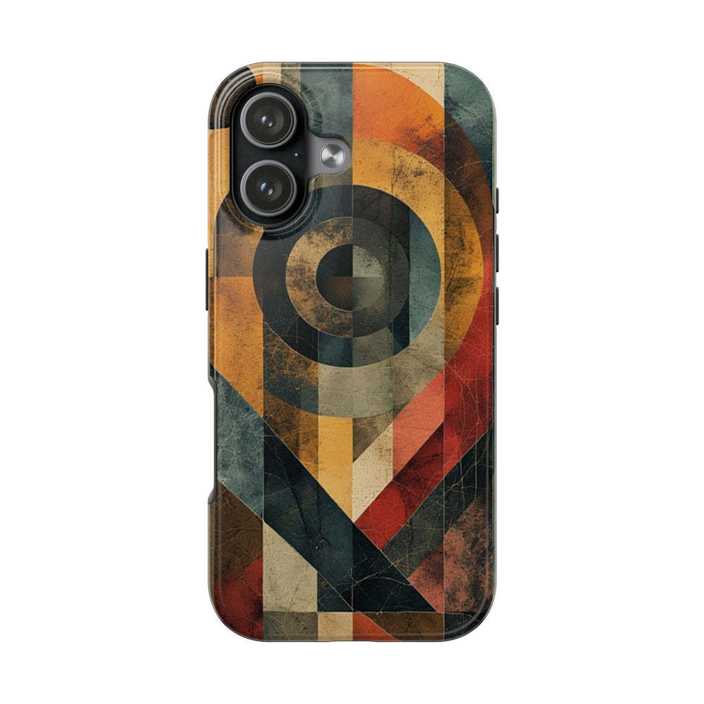 Retro Geometric Tough Phone Case — Vintage Target Circle Design