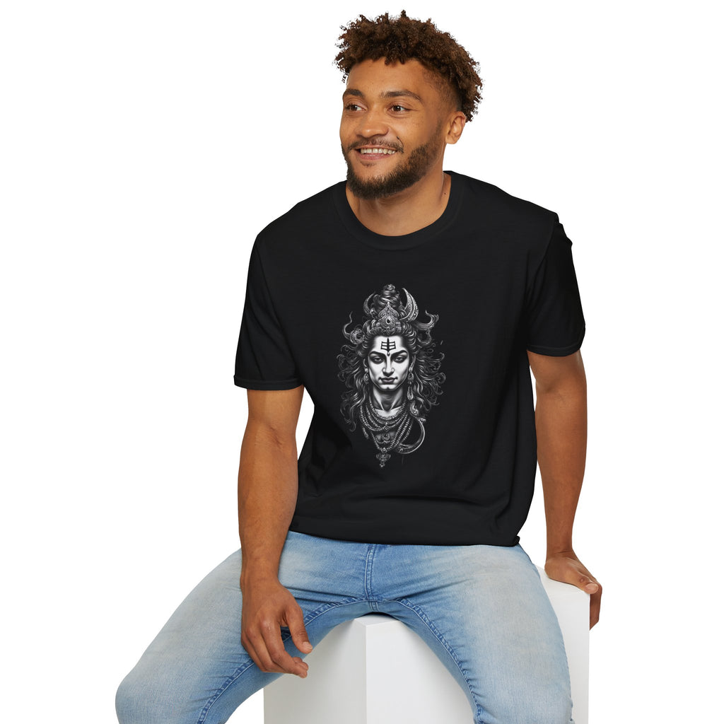 Shiva Portrait T‑Shirt — Hindu Deity Graphic Tee (Meditation, Yoga & Spiritual Wear)