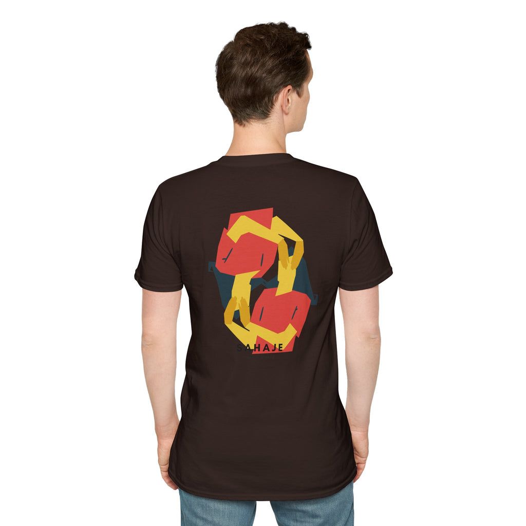 Abstract Geometric Graphic T-Shirt — 'Sahahe' Modern Art Back Print