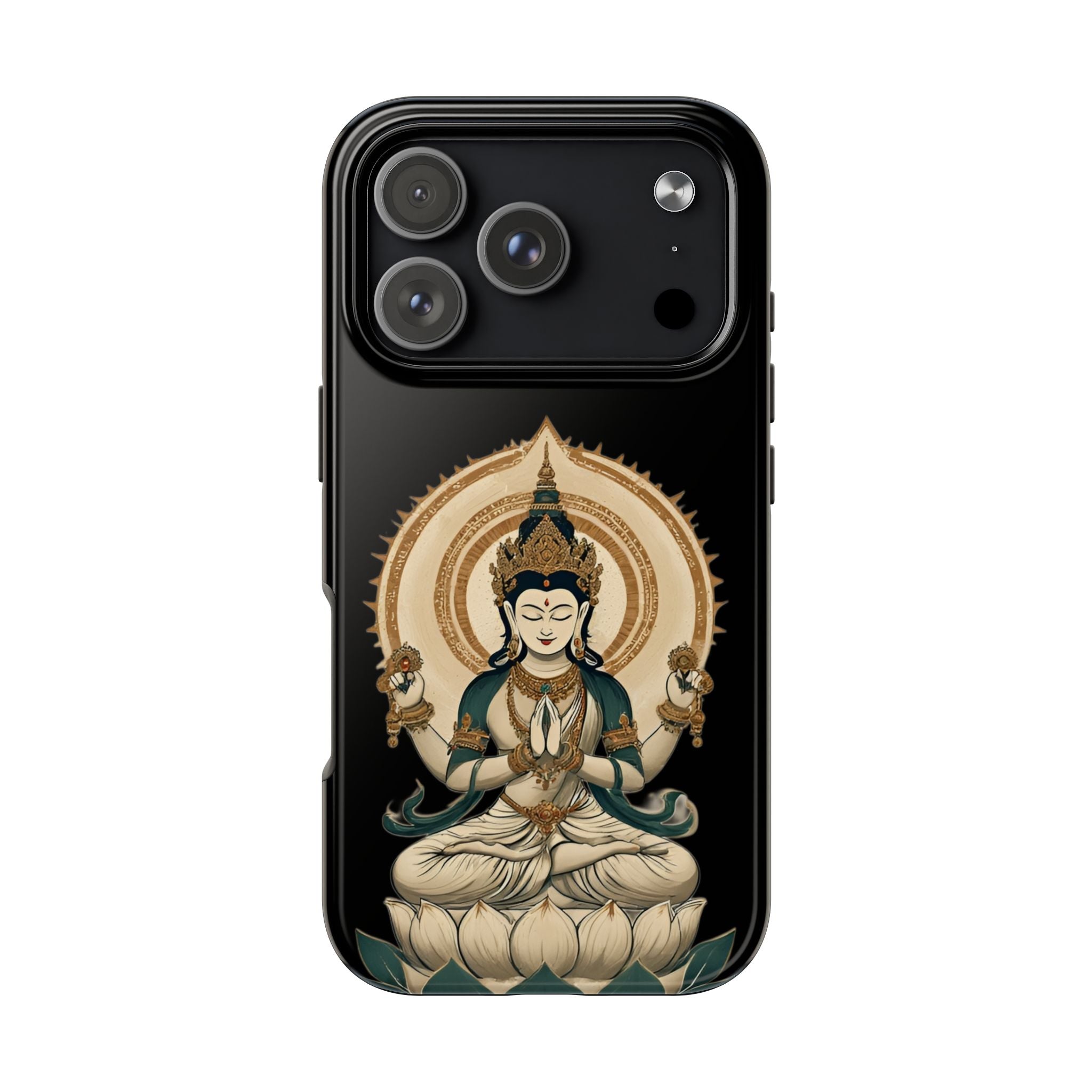 Bodhisattva Lotus Tough Phone Case — Protective Buddhist Meditation Phone Cover