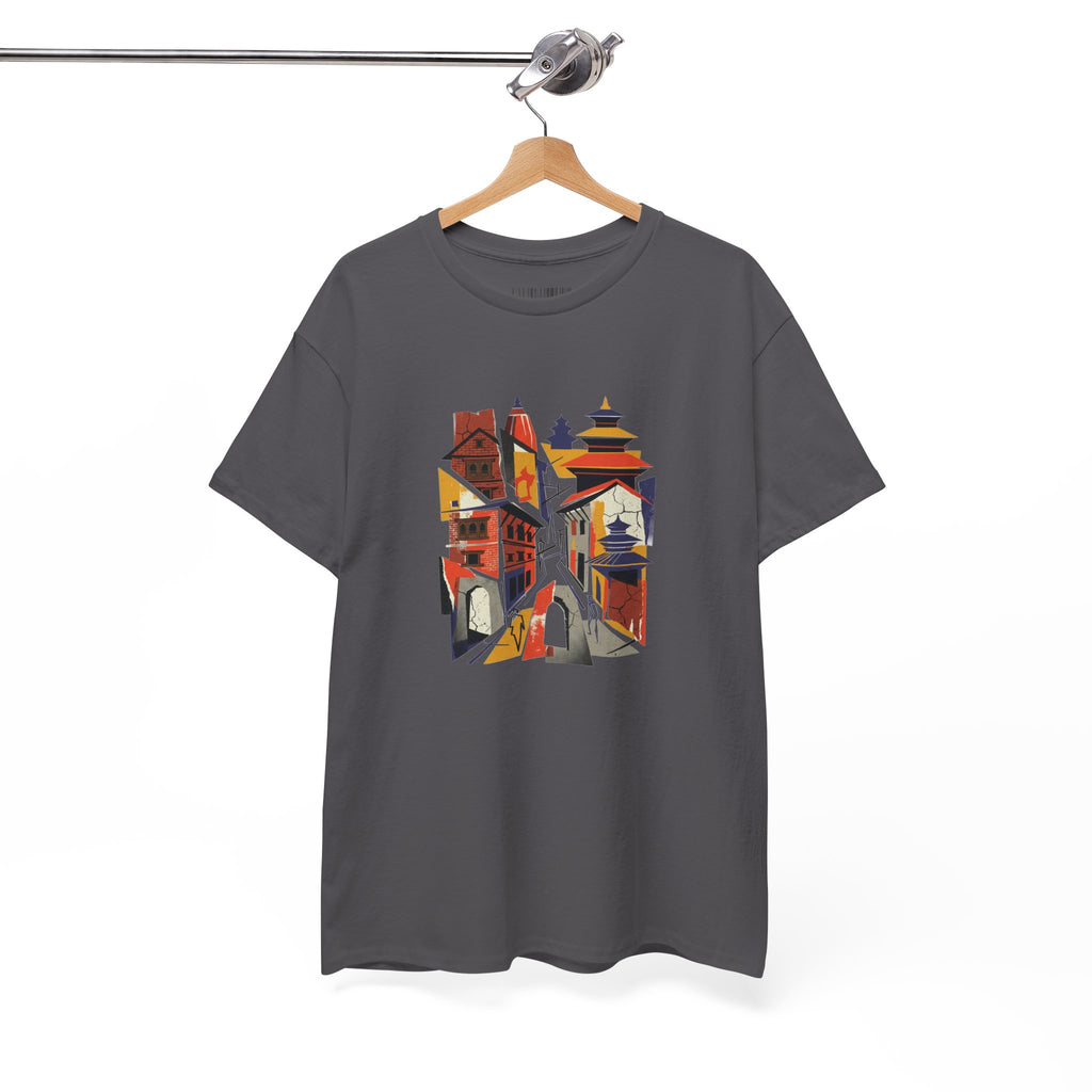 Cityscape Abstract Tee — Colorful Urban Architecture Graphic T‑Shirt