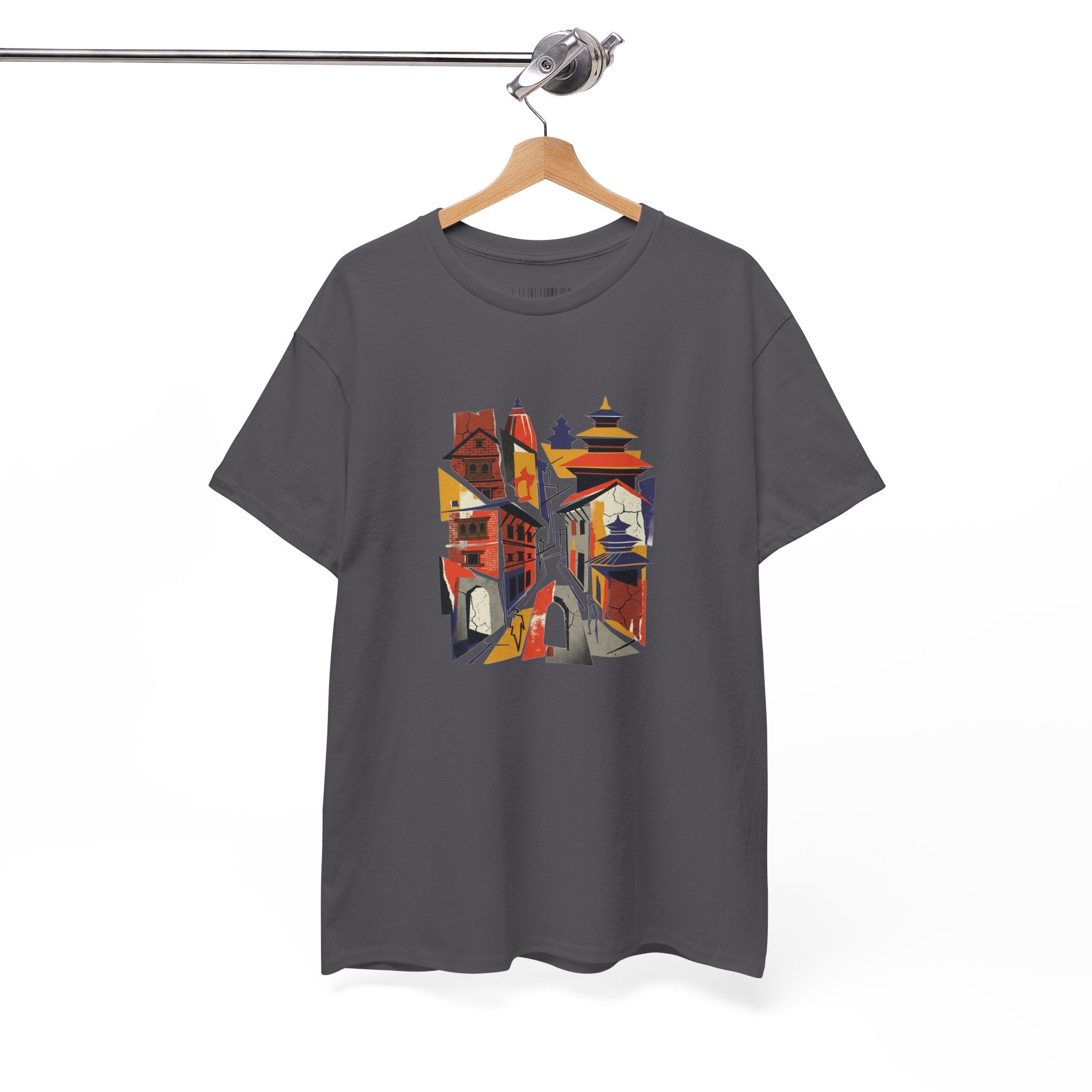 Cityscape Abstract Tee — Colorful Urban Architecture Graphic T‑Shirt
