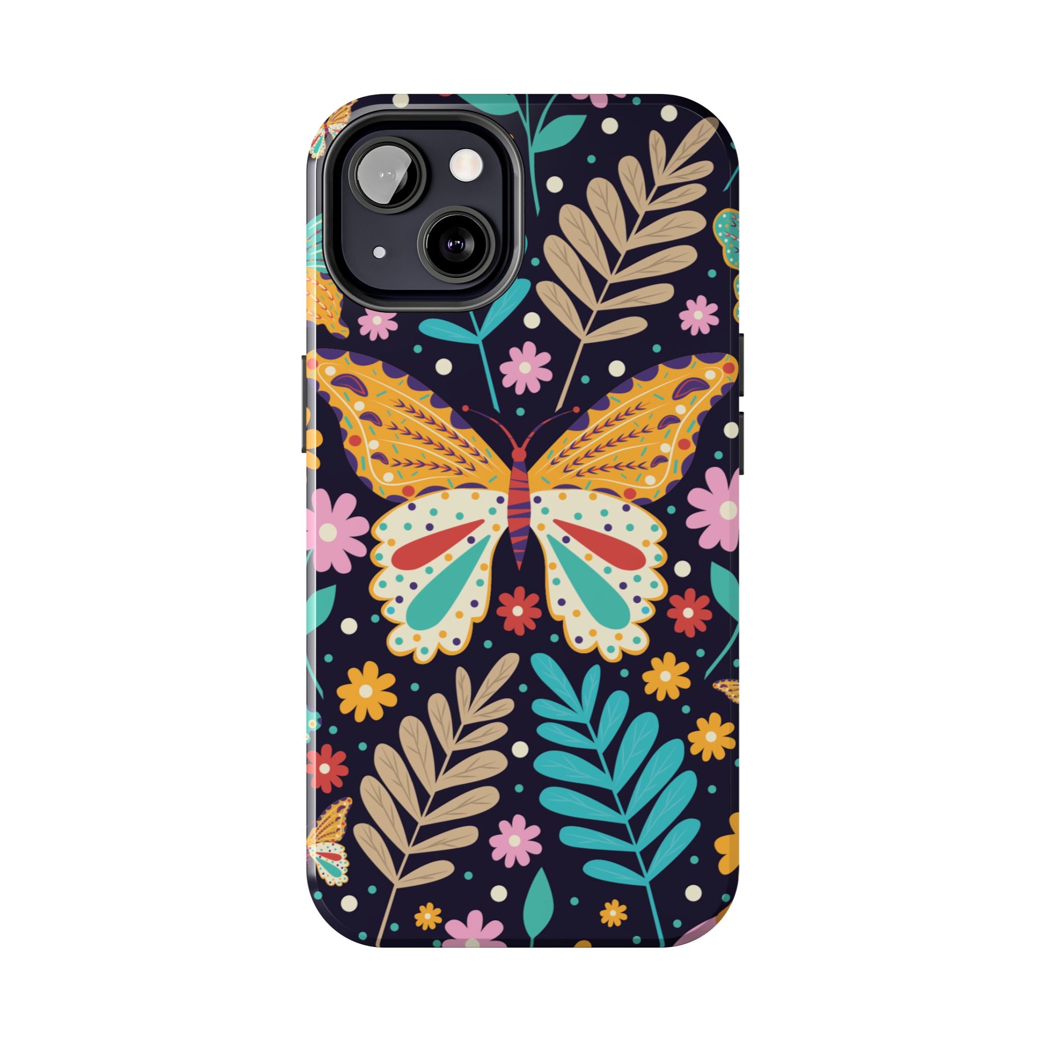 Floral Butterfly Tough Phone Case — Colorful Garden Protective Cover