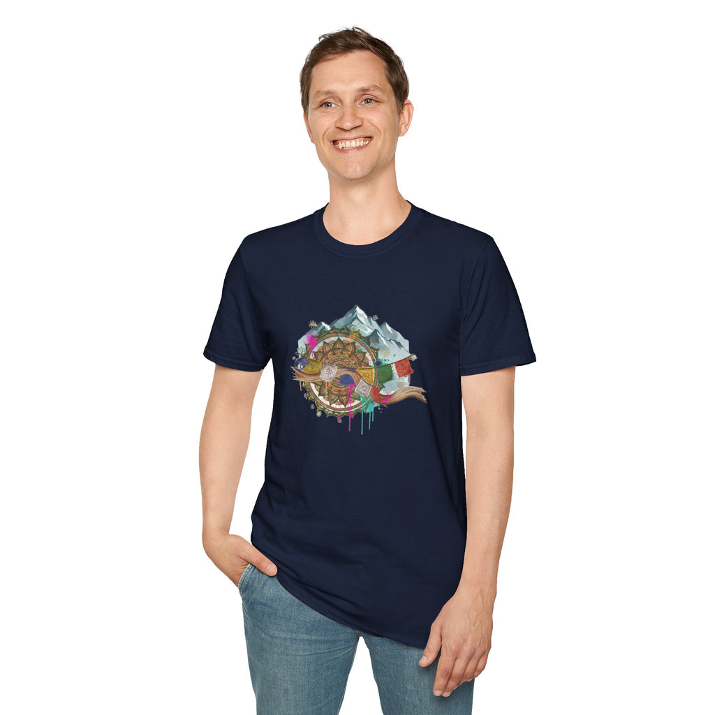 Adventure Turtle Graphic T-Shirt — Mountain Shell Nature Art Tee
