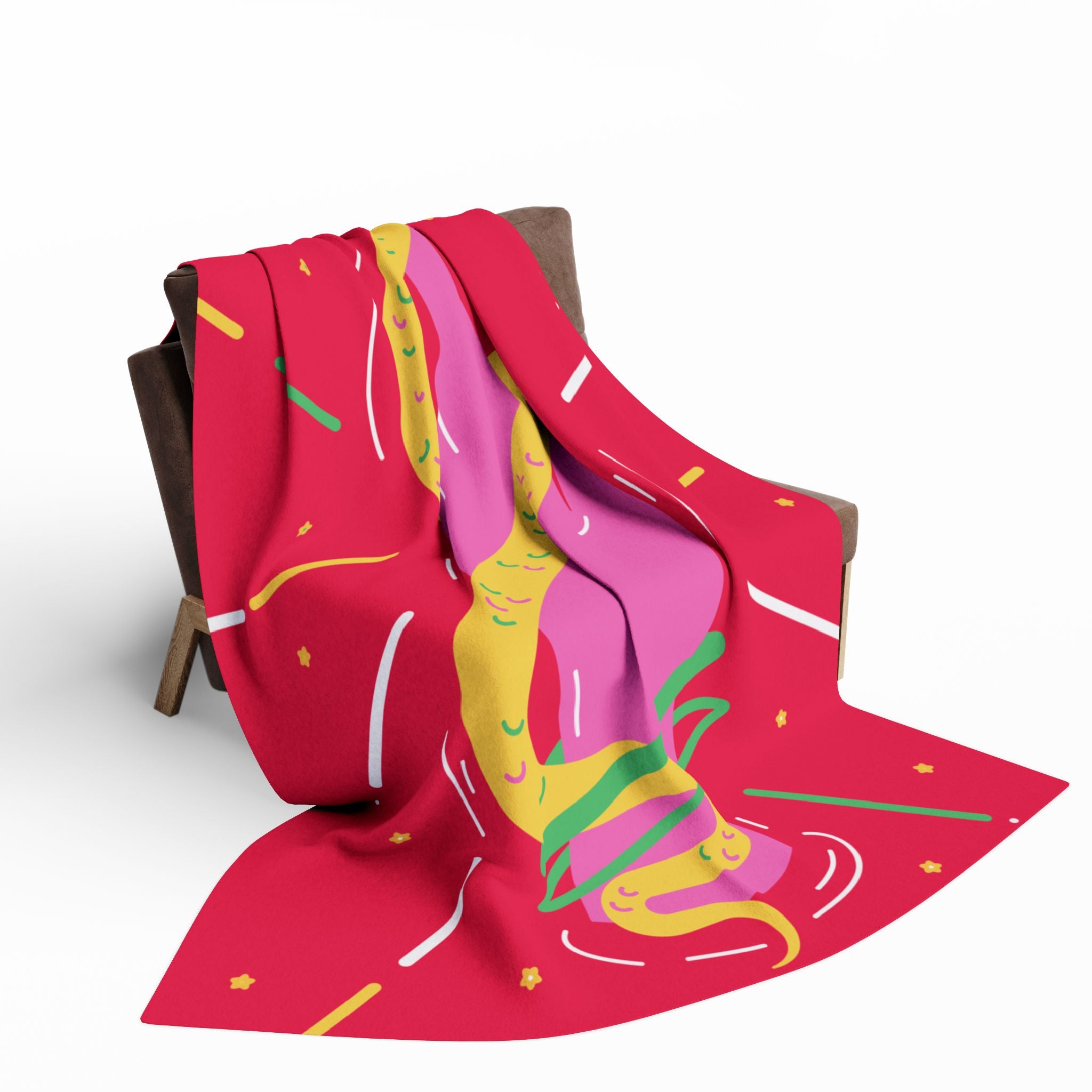 Vibrant Snake Hand Fleece Blanket