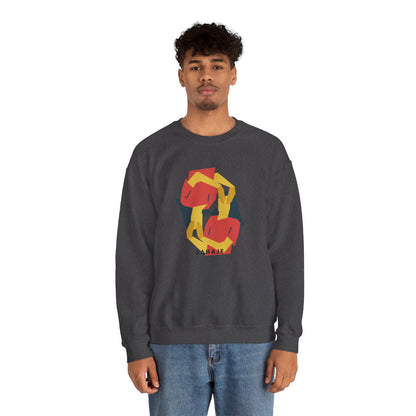Abstract Flamingo Geometric Crewneck Sweatshirt
