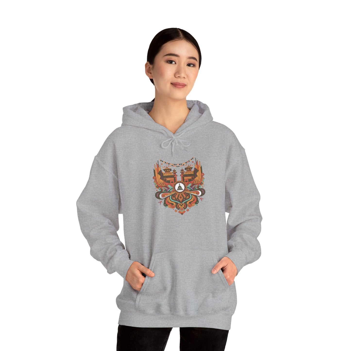 Spiritual Mandala Buddha Hoodie — Colorful Meditation Graphic Sweatshirt