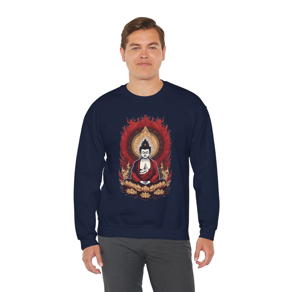 Buddha Lotus Flame Crewneck Sweatshirt