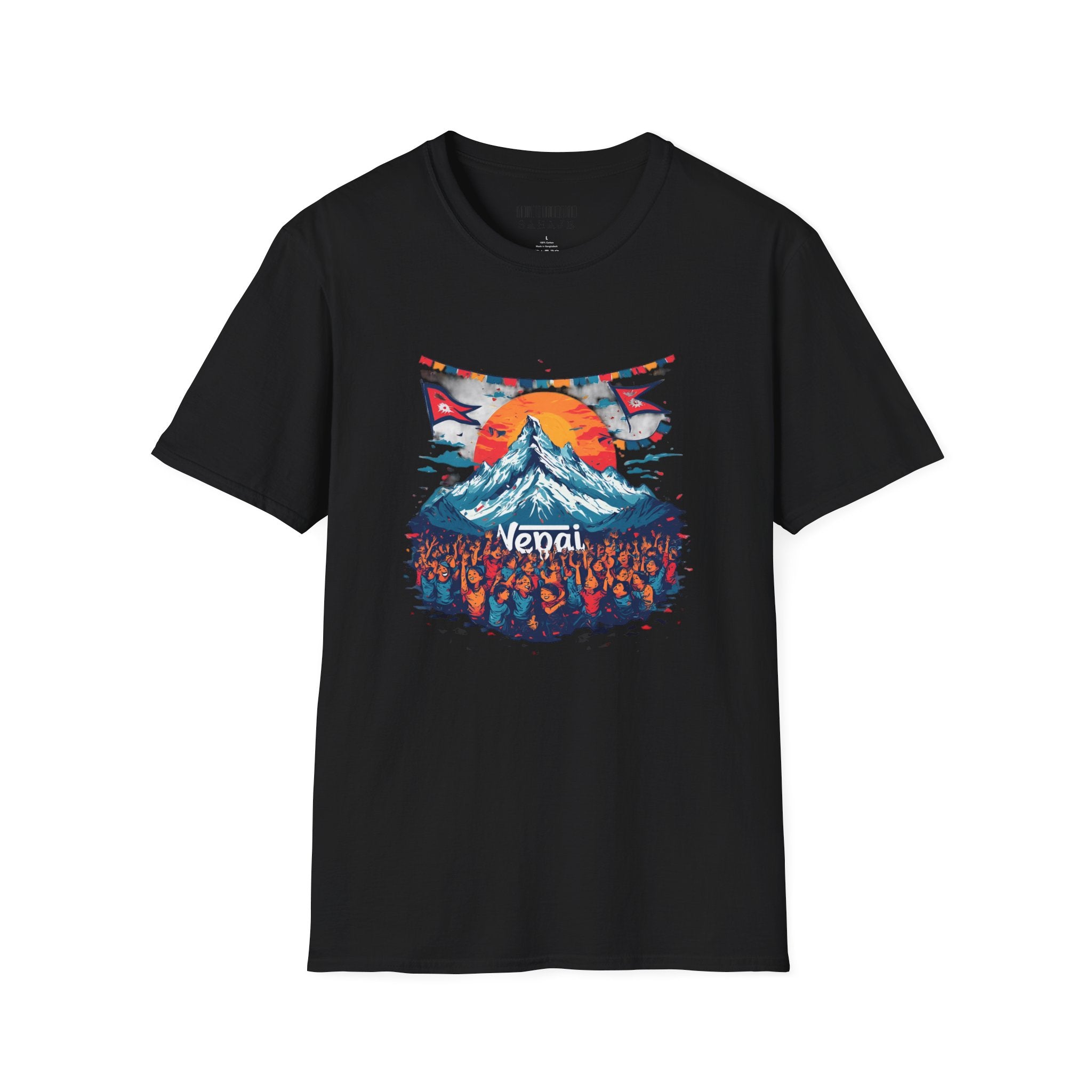 Nepal Mountain Sunrise T-Shirt — Retro Trekking Graphic Tee
