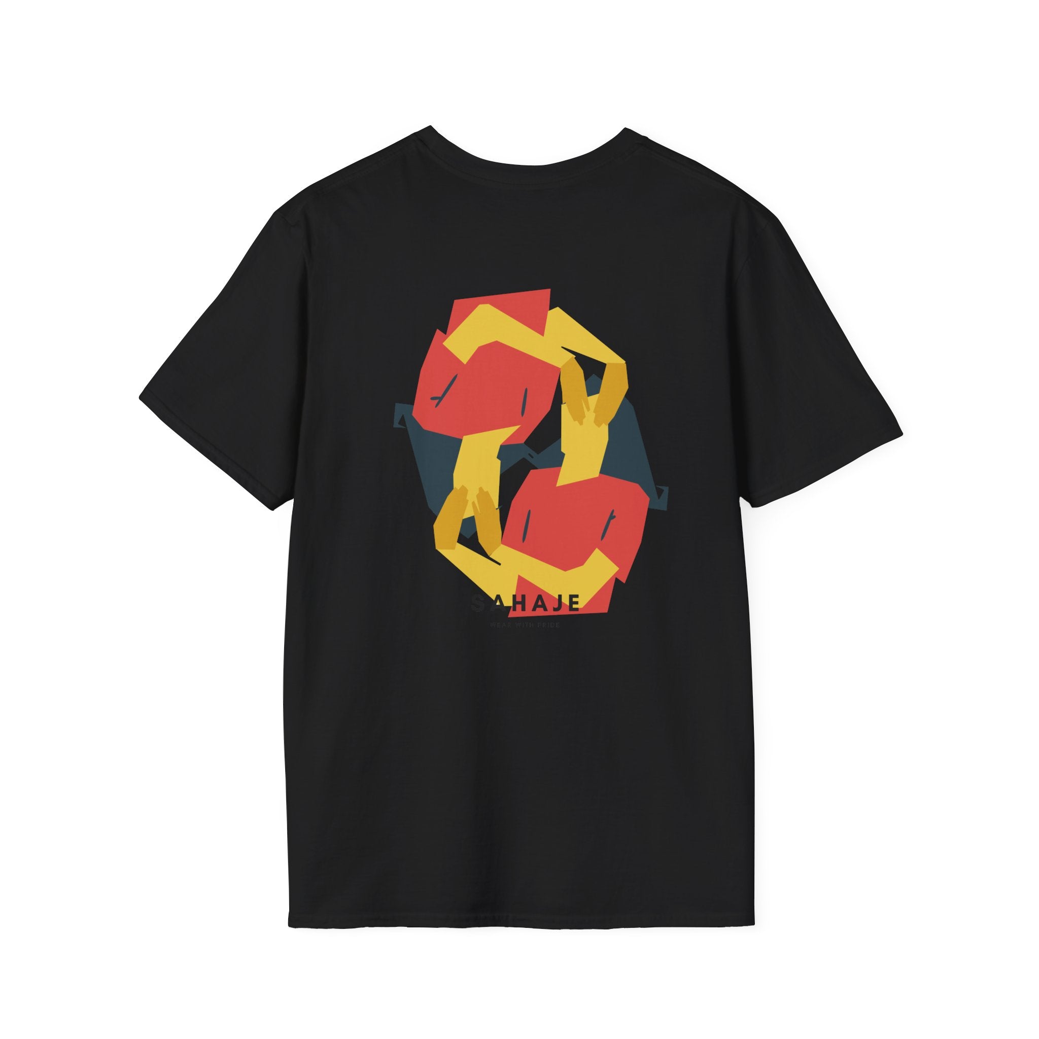 Abstract Geometric Graphic T-Shirt — 'Sahahe' Modern Art Back Print