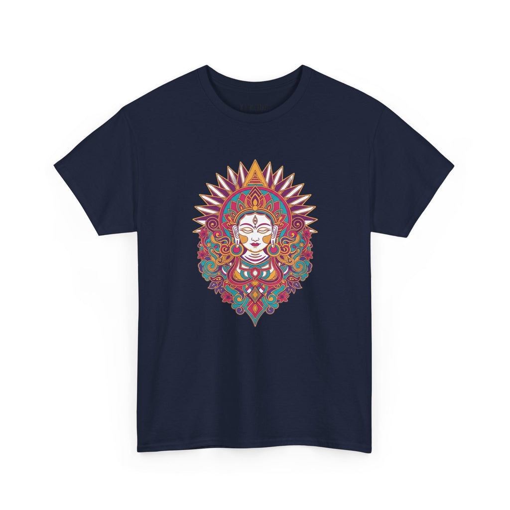 Spiritual Goddess Sun Mandala Tee — Colorful Boho Yoga T‑Shirt