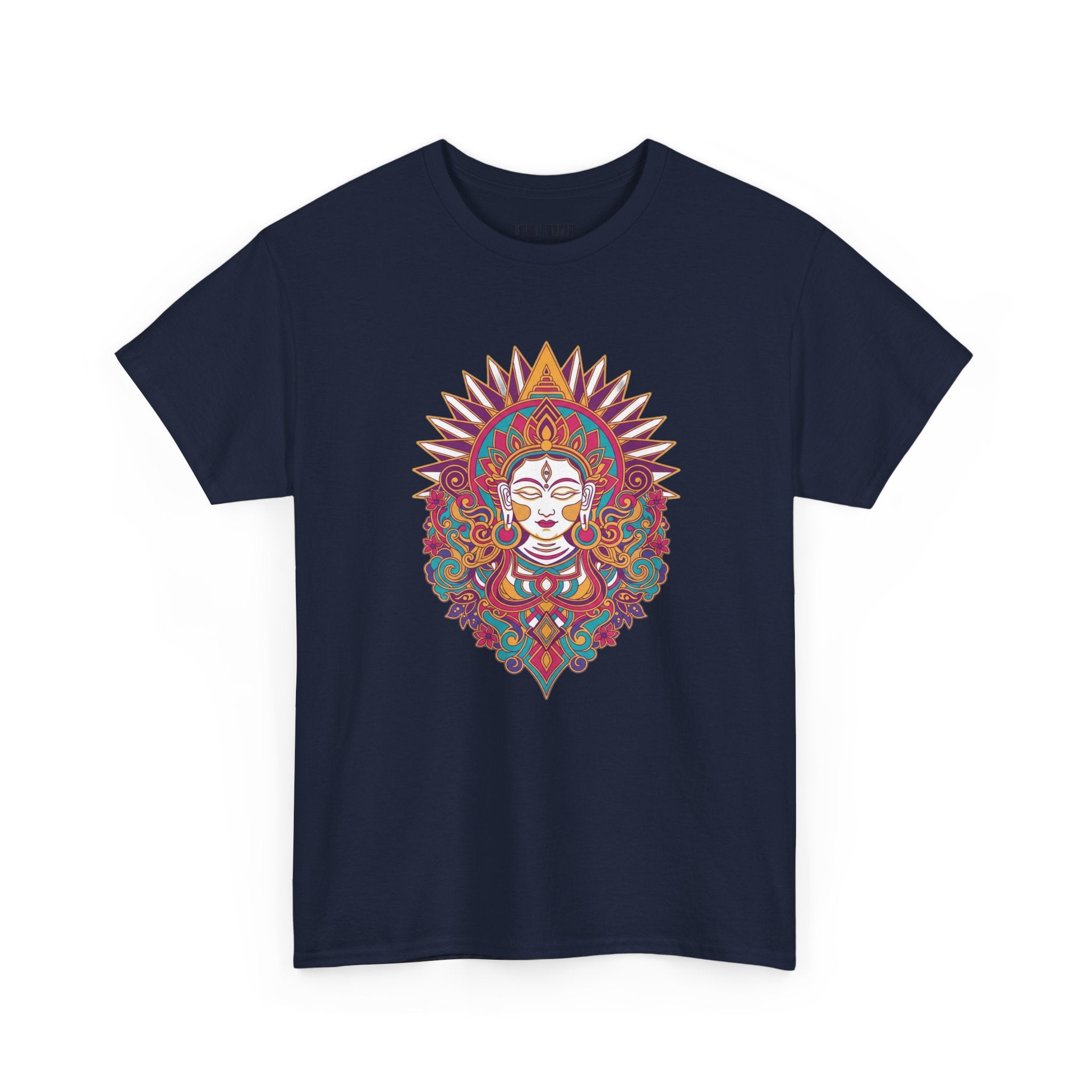 Spiritual Goddess Sun Mandala Tee — Colorful Boho Yoga T‑Shirt