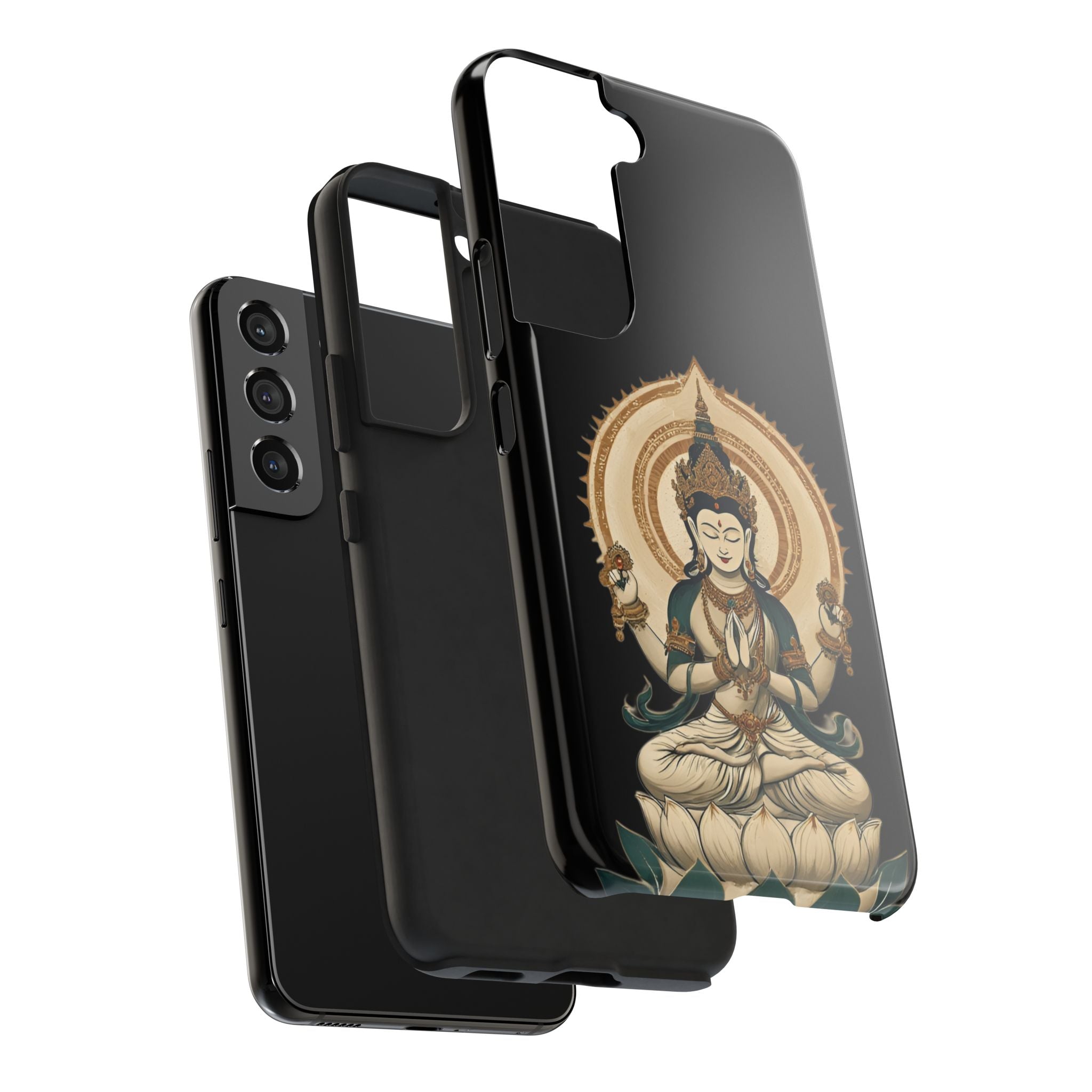 Bodhisattva Lotus Tough Phone Case — Protective Buddhist Meditation Phone Cover