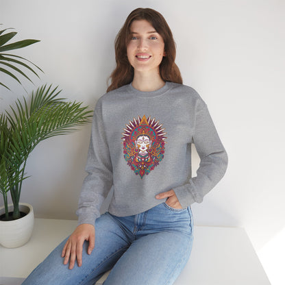 Crewneck Sweatshirt — Colorful Mandala Goddess Graphic