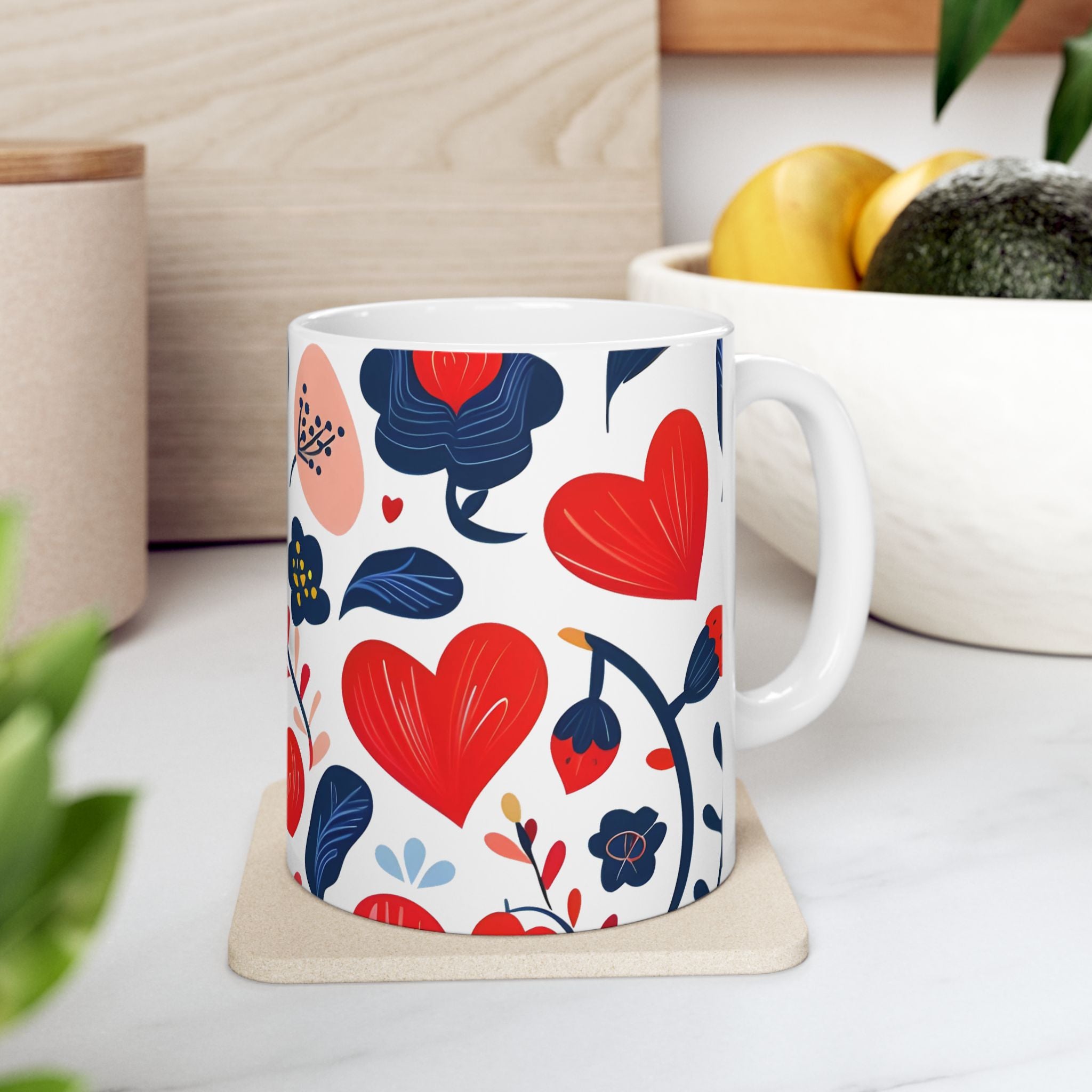 Floral Ceramic Mug - Perfect For Tea Lovers, Gift For Her, Valentine's Day, Mother's Day, Cozy Coffee Drinkers