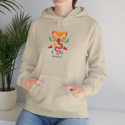 Floral Snake Hoodie — Colorful Serpent & Bloom Graphic Sweatshirt