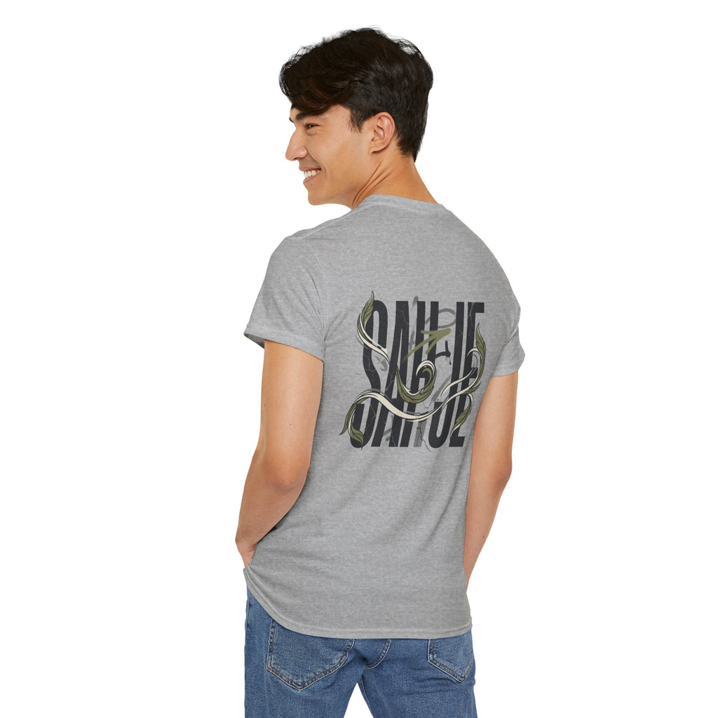 Graphic Tee — 'Savage' Typography with Snake Accent