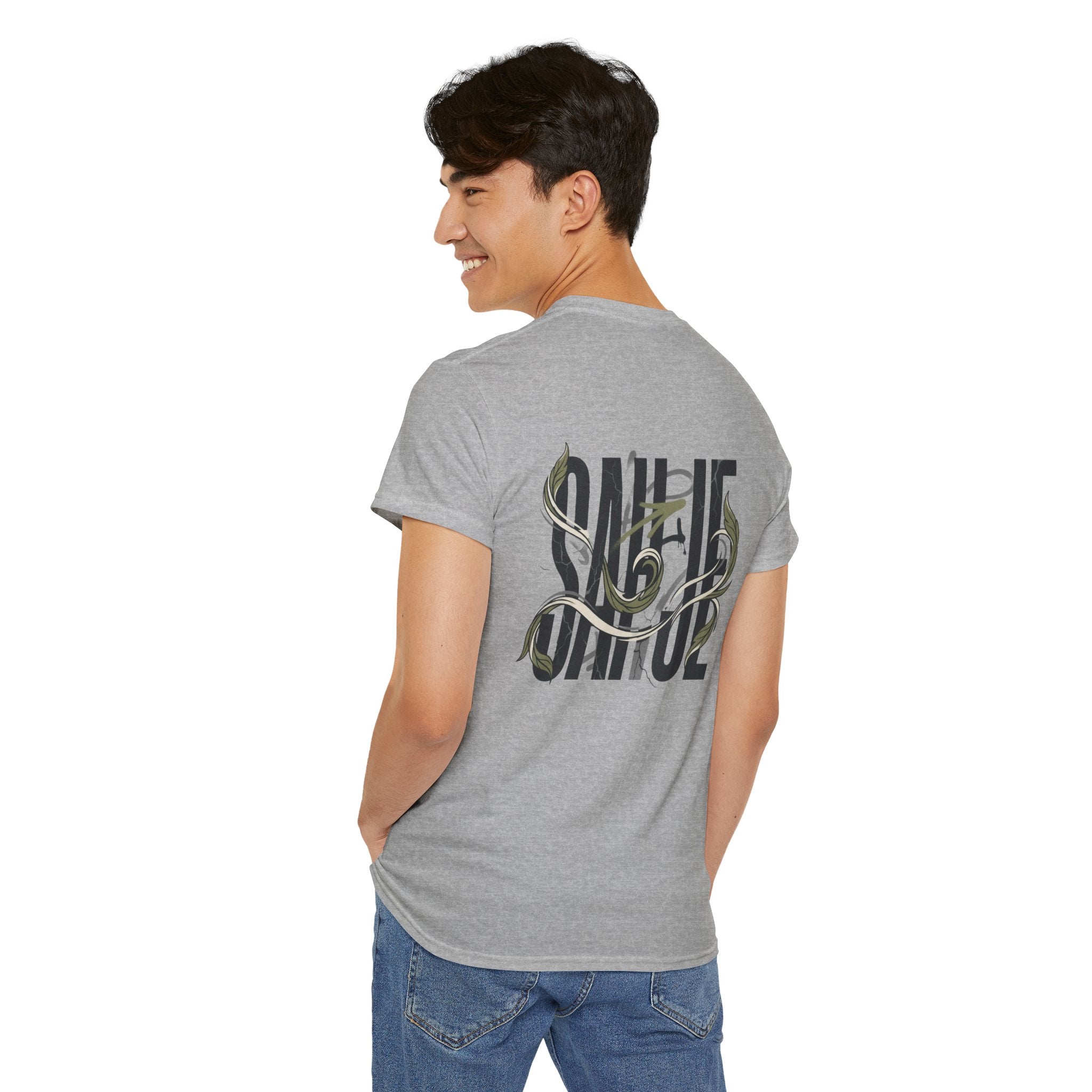 Graphic Tee — 'Savage' Typography with Snake Accent