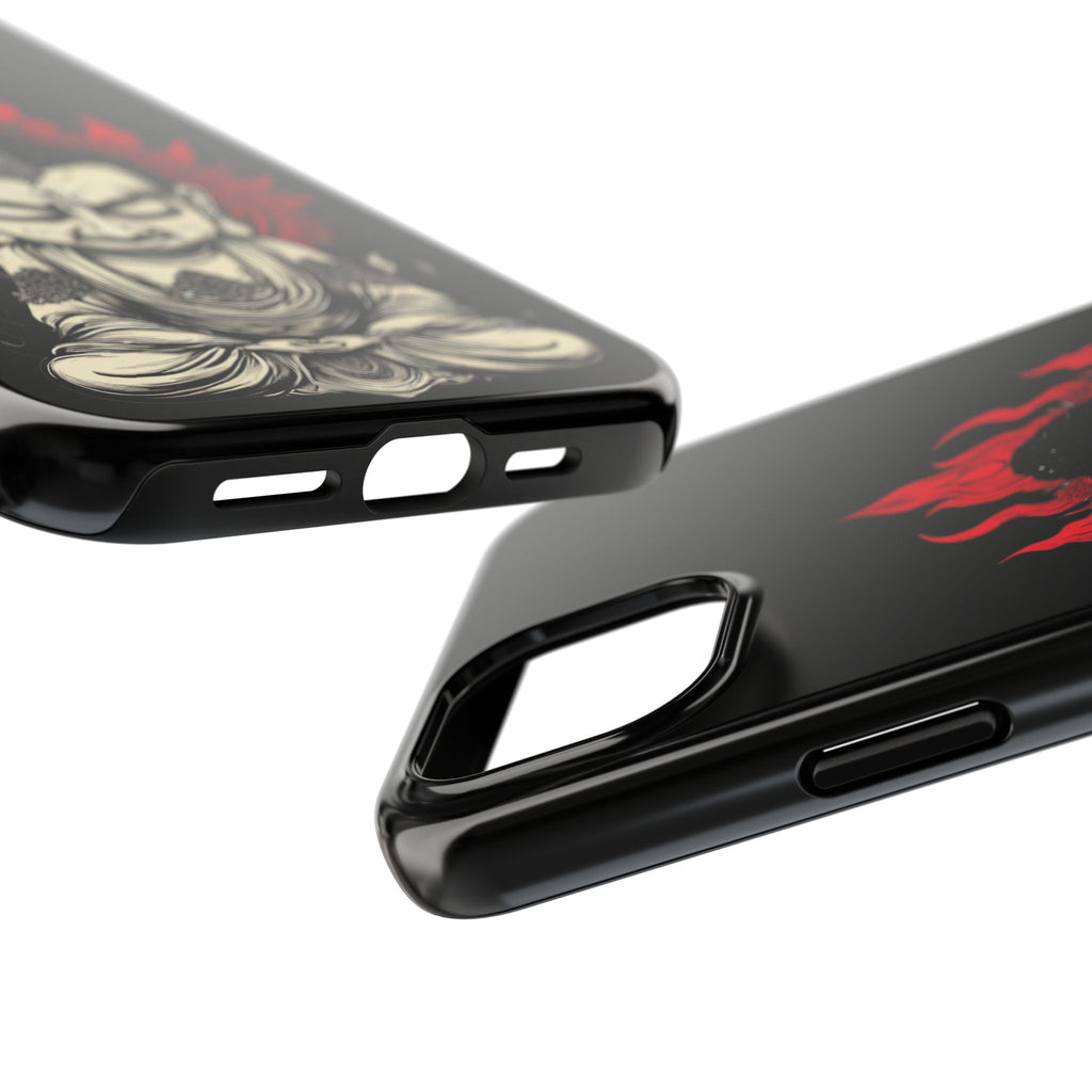 Meditative Buddha Tough Phone Case — Red Flame Zen Protection