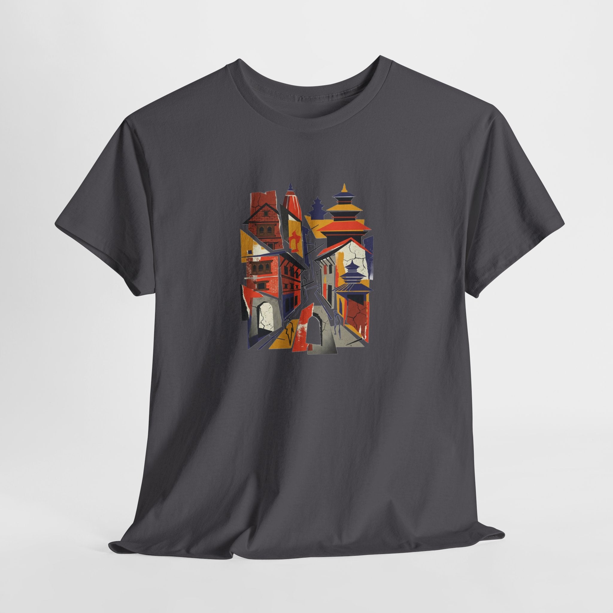 Cityscape Abstract Tee — Colorful Urban Architecture Graphic T‑Shirt