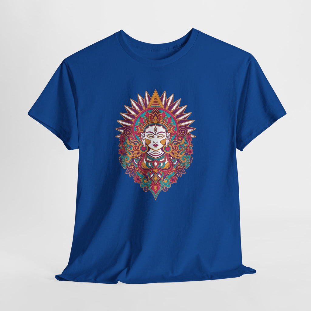 Spiritual Goddess Sun Mandala Tee — Colorful Boho Yoga T‑Shirt