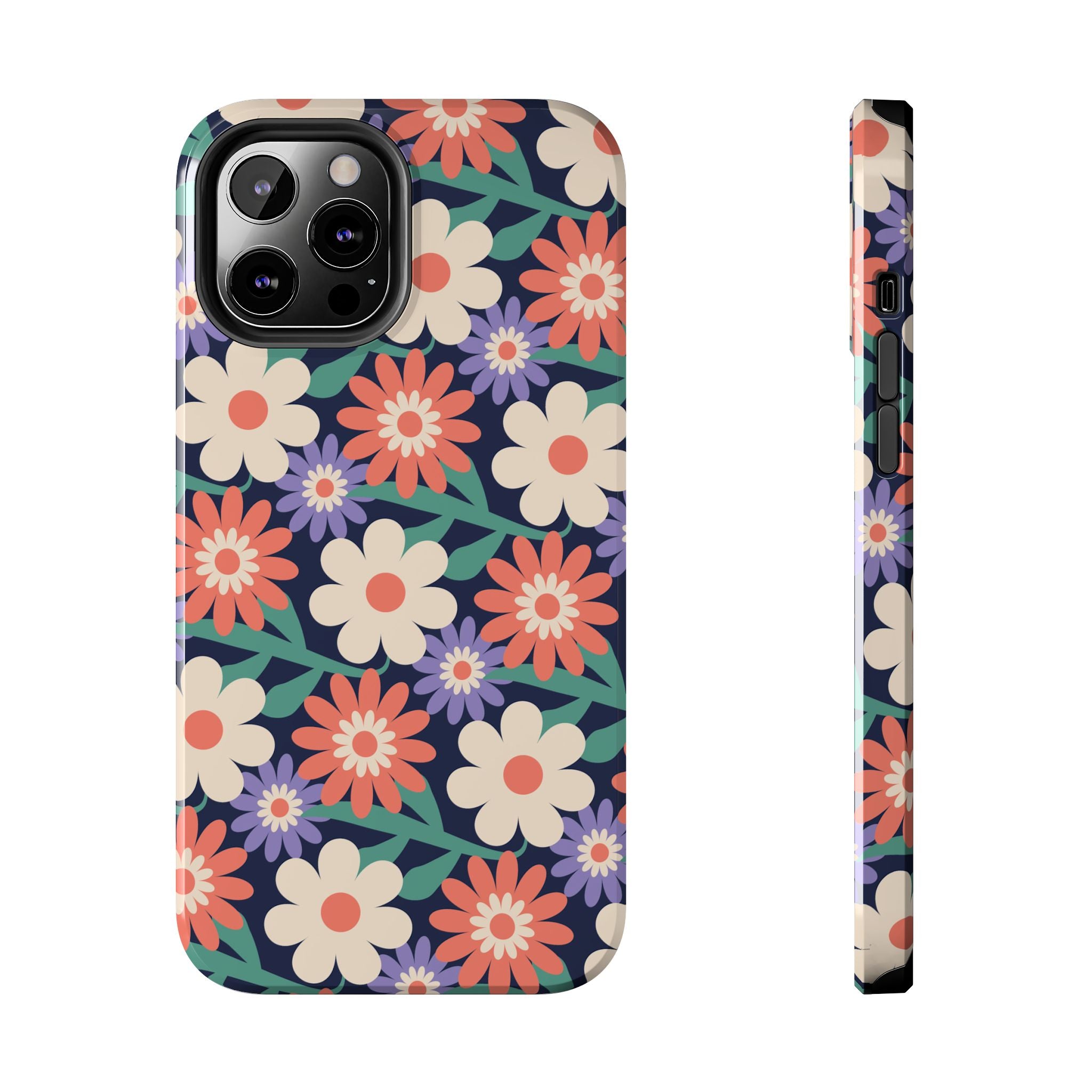 Floral Tough Phone Case — Retro Daisies Protective Phone Cover
