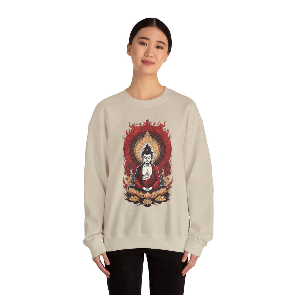 Buddha Lotus Flame Crewneck Sweatshirt