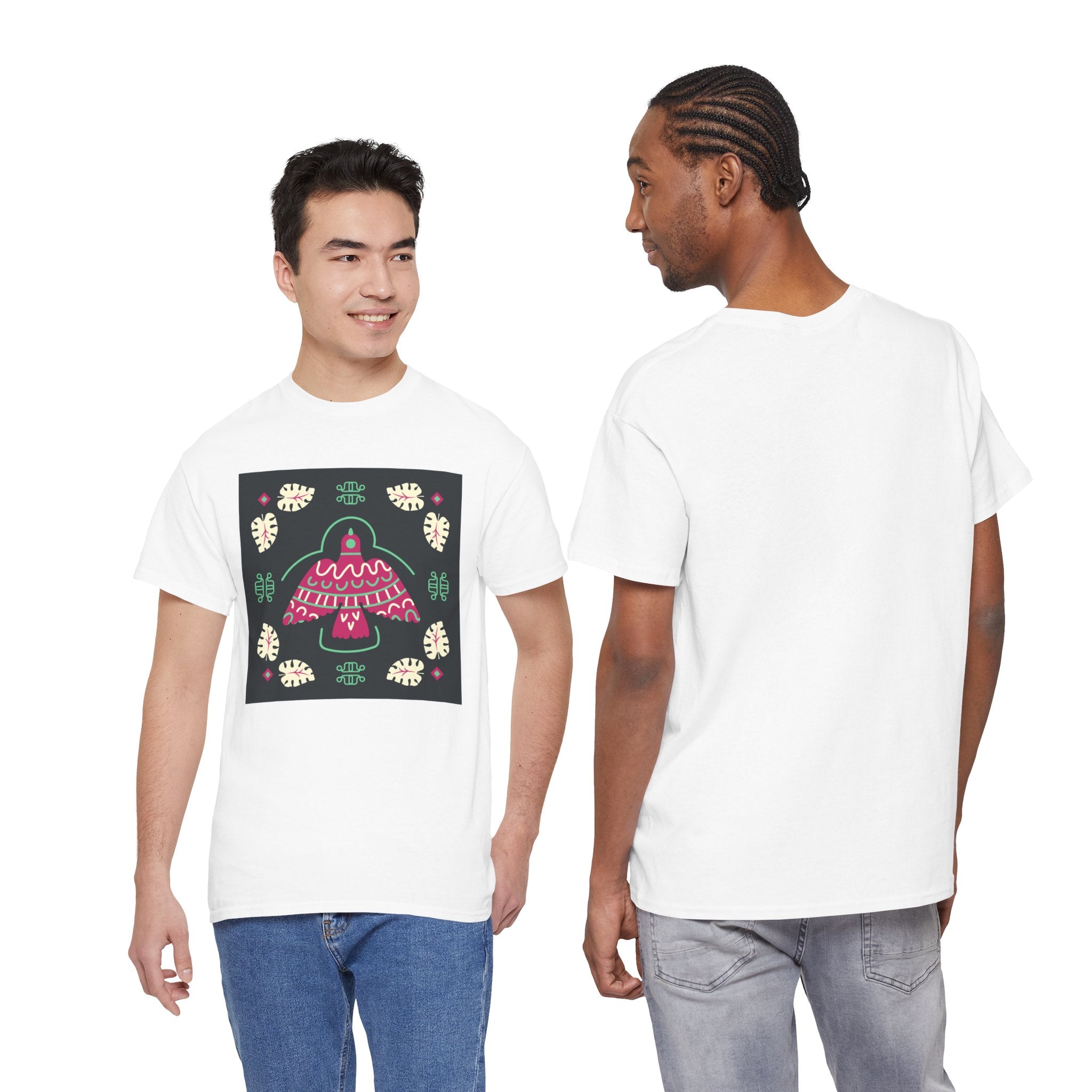 Mushroom Folk Art Tee — Whimsical Forest Graphic T-Shirt
