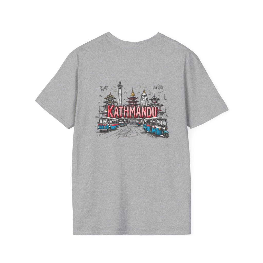 Kathmandu Travel T-Shirt — Nepali Temple & Vintage Jeep Graphic tee