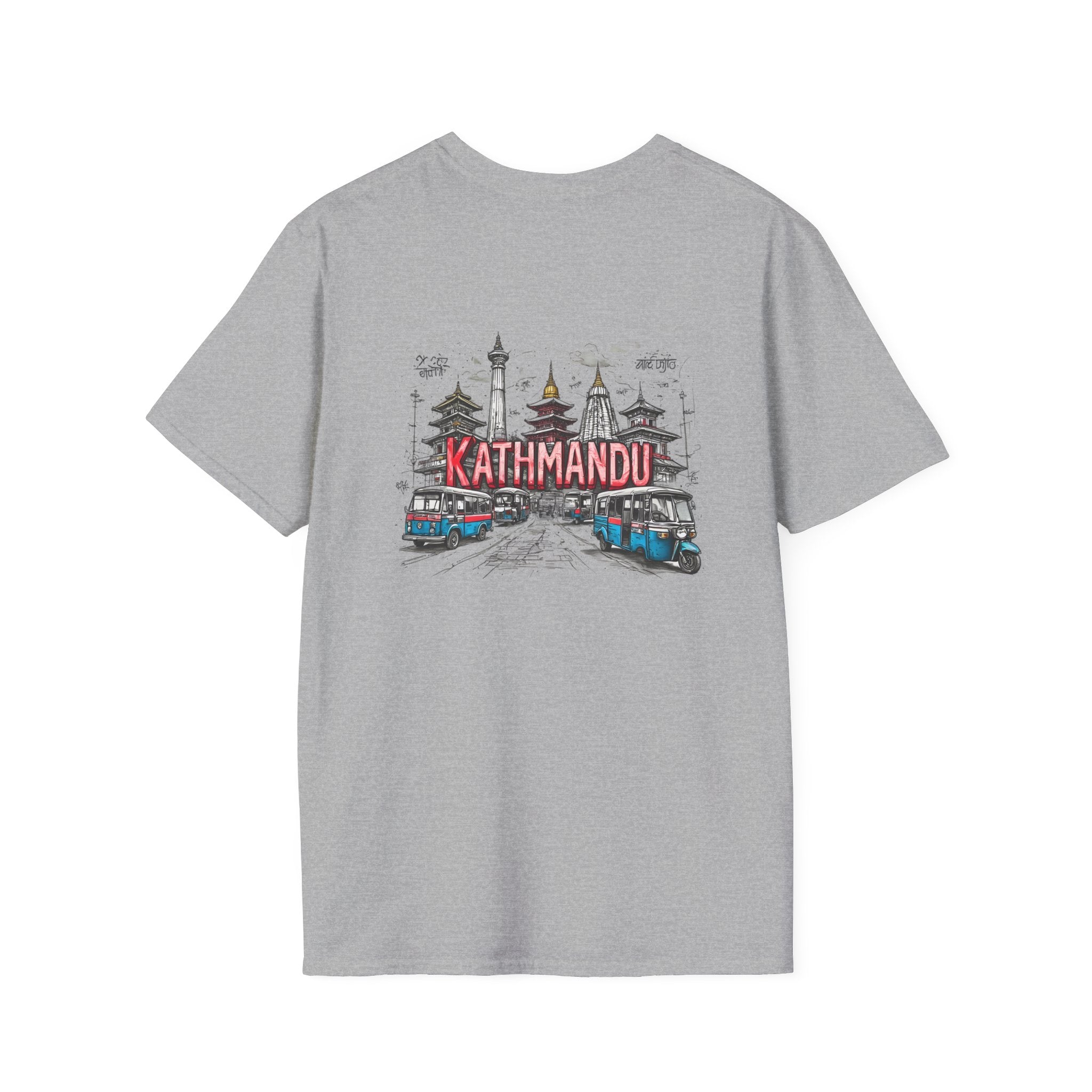Kathmandu Travel T-Shirt — Nepali Temple & Vintage Jeep Graphic tee