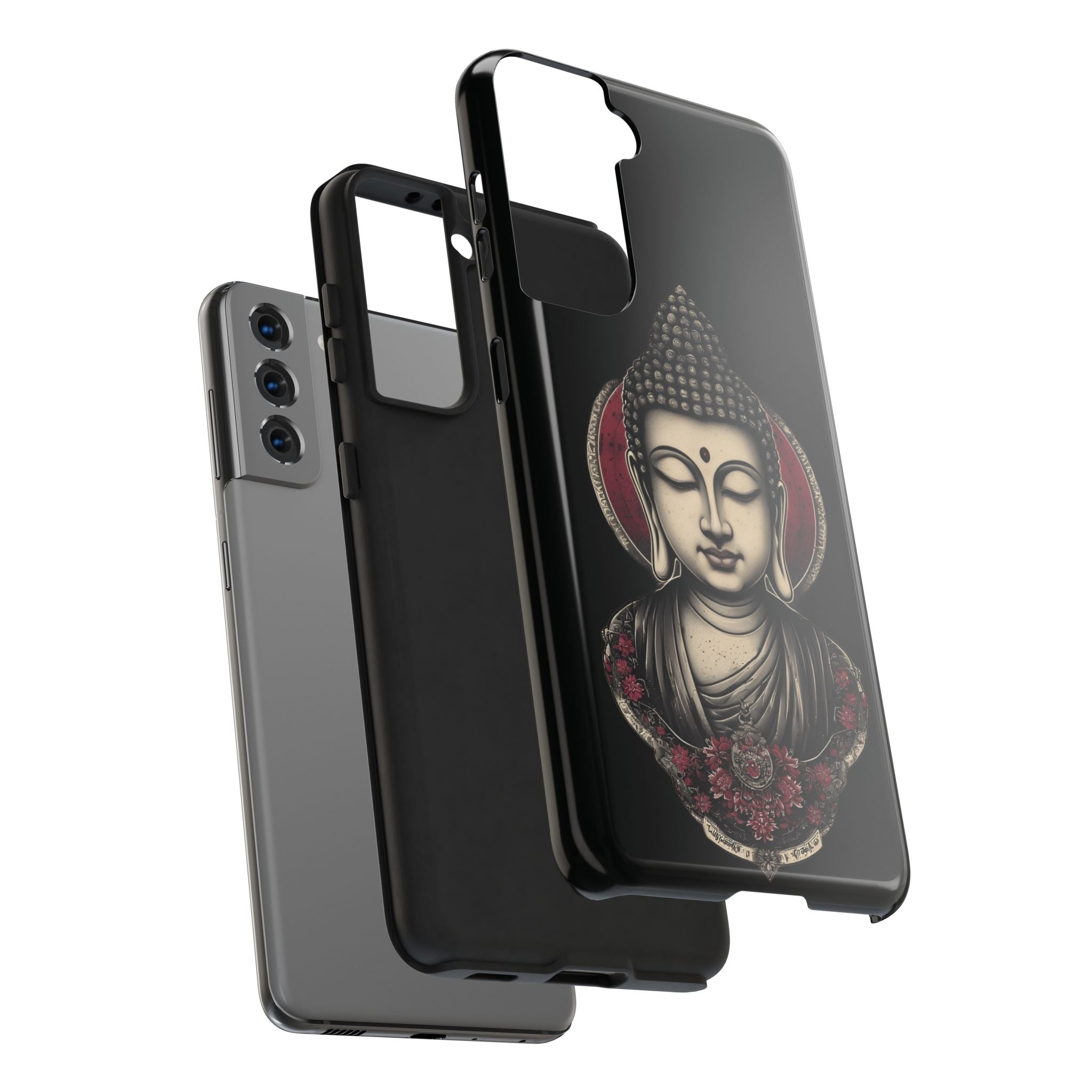 Buddha Floral Tough Phone Case — Protective Spiritual Phone Cover