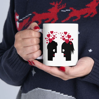 Romantic Ceramic Mug | Cute Coffee Cup for Valentine’s Day, Love Gift, Cozy Home Decor, Birthday Present, Heart Design