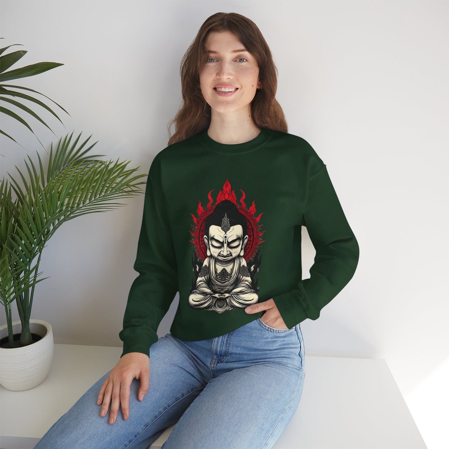 Buddha Flame Crewneck Sweatshirt